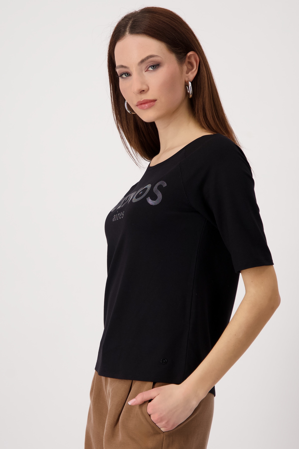 Monari Rundhalsshirt, mit Folienglanzdruck günstig online kaufen