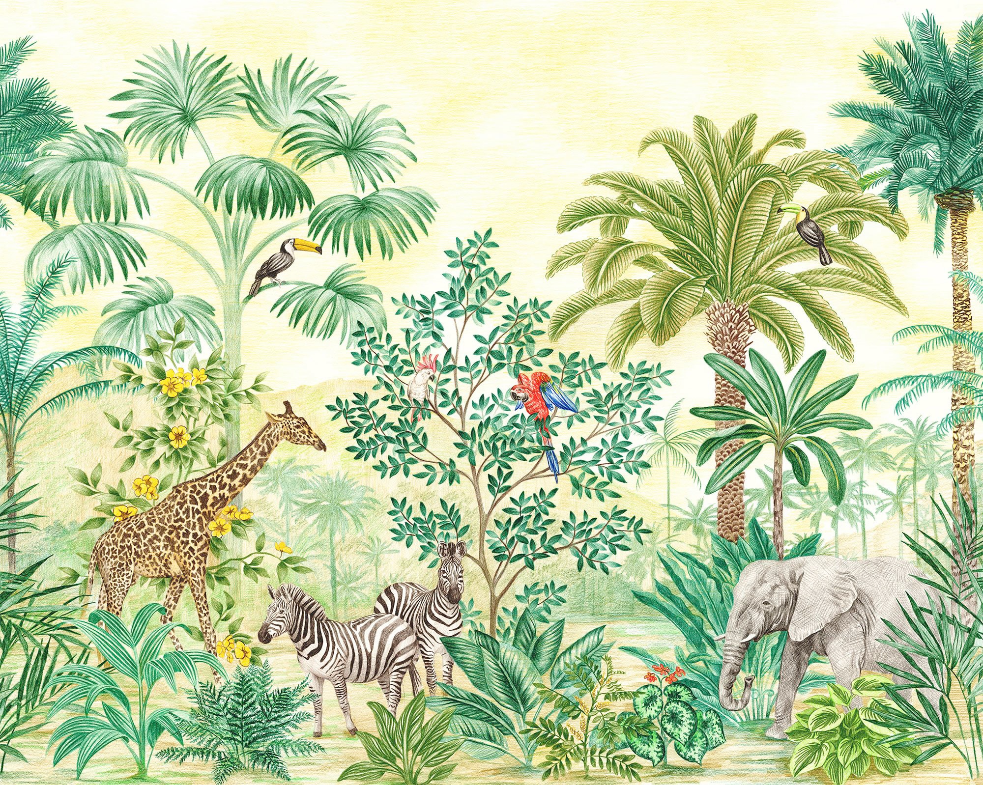 Komar Vliestapete "Jungle Adventure", 350x280 cm (Breite x Höhe)