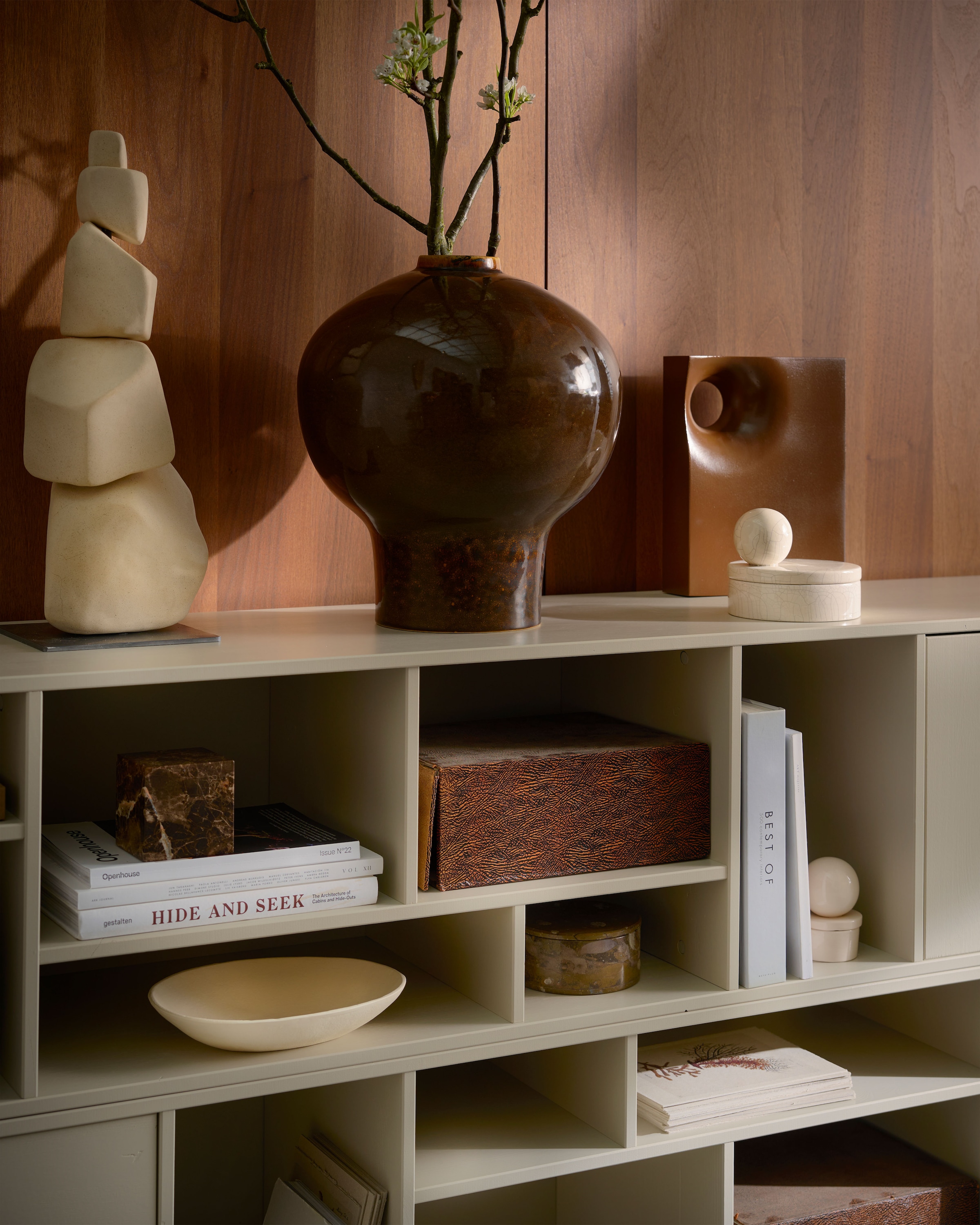 WOOOD Lowboard »vtwonen LETTERBA(N)K XL WANDSCHRANK KIEFER DUST [fsc]« Wandmöbel von vtwonen, offene und geschlossene Fächer aus FSC®