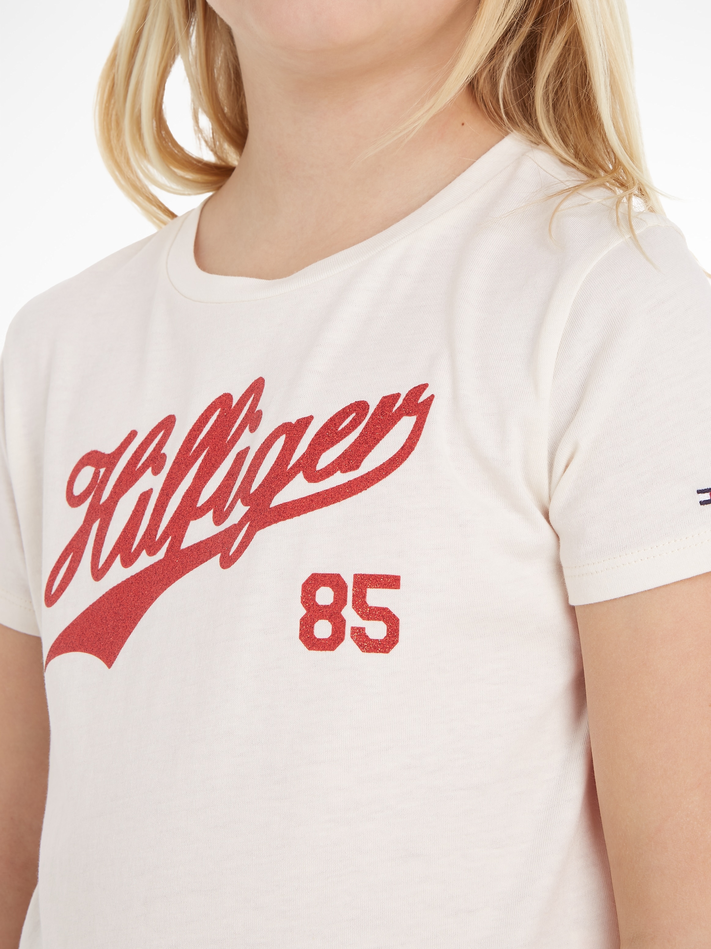 Hilfiger T-Shirt SCRIPT S/S«, mit TEE Hilfiger Tommy | kaufen »HILFIGER BAUR Logo-Print
