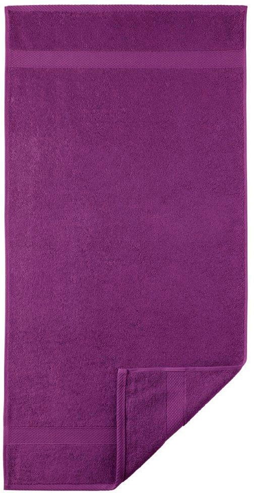 Badetuch EGERIA, B:70cm L:140cm, lila, Frotteevelours, Obermaterial: 100% Baumwolle, Handtücher, "Diamant", Uni Programm mit schmaler Bordüre, 100 %