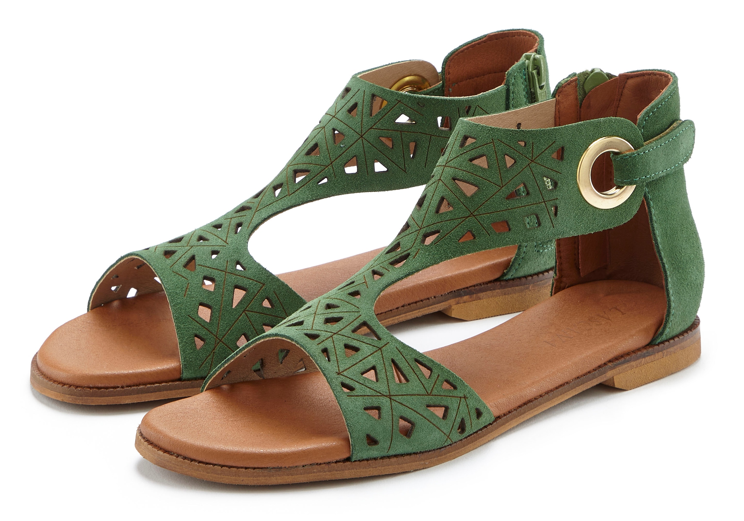 Sandale, Sandalette, Sommerschuh aus hochwertigem Leder mit Cut-Outs