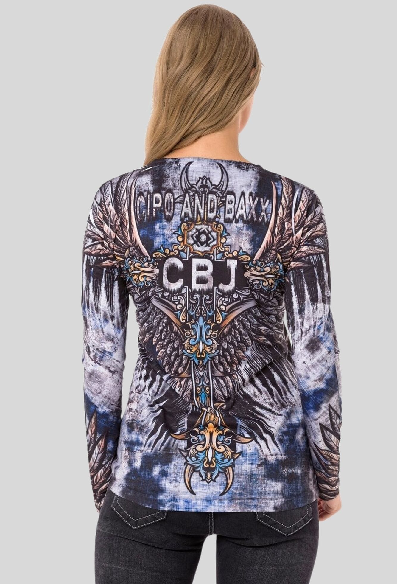 Cipo & Baxx Sweatshirt »Cipo & Baxx Sweatshirts LONG SLEEVE T-SHIRT«, coolen Allover-Print
