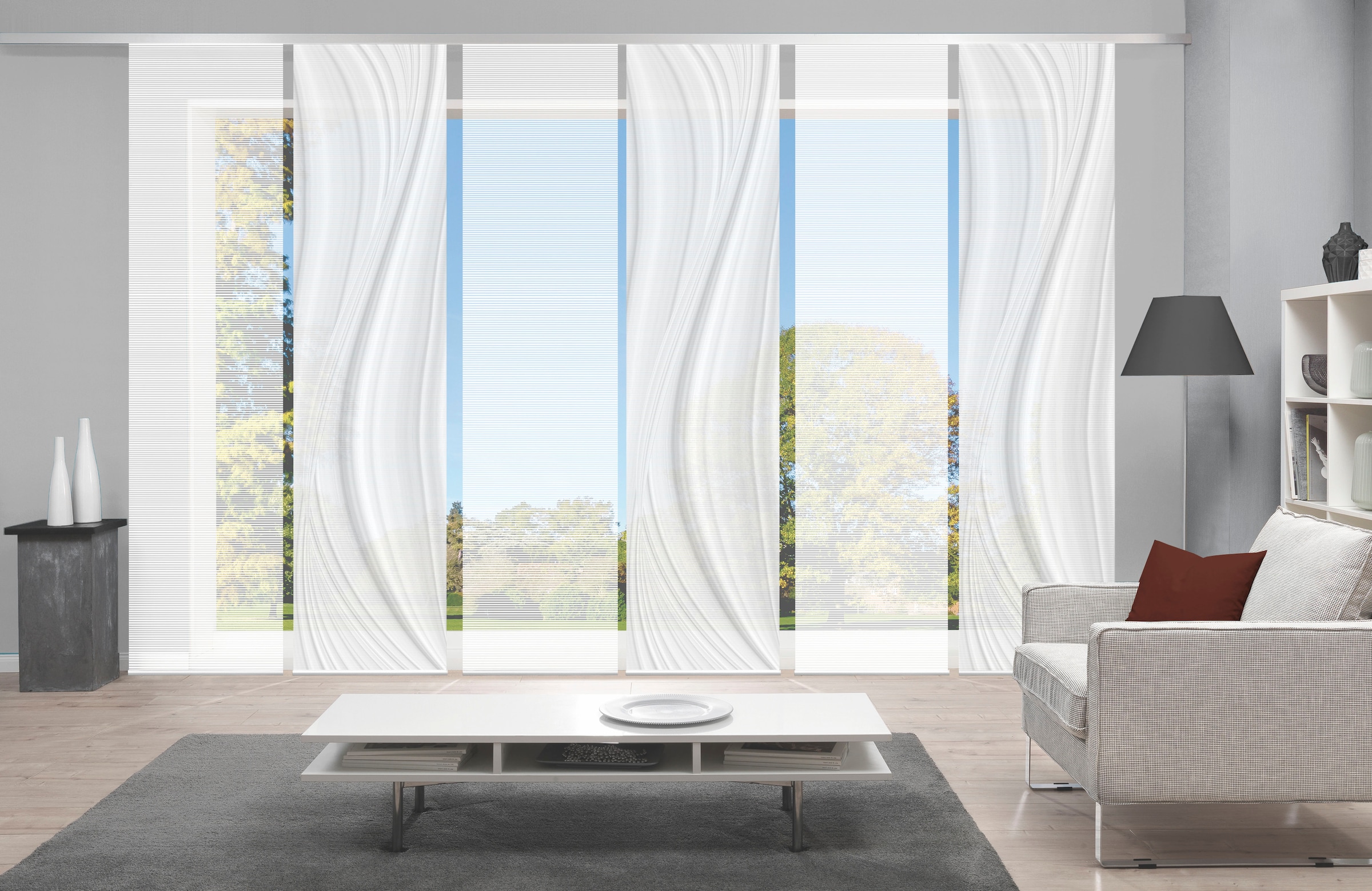 Vision S Schiebegardine "LAURINA 6er SET" Paneelwagen 6 Stk. tlg. Schiebevo günstig online kaufen