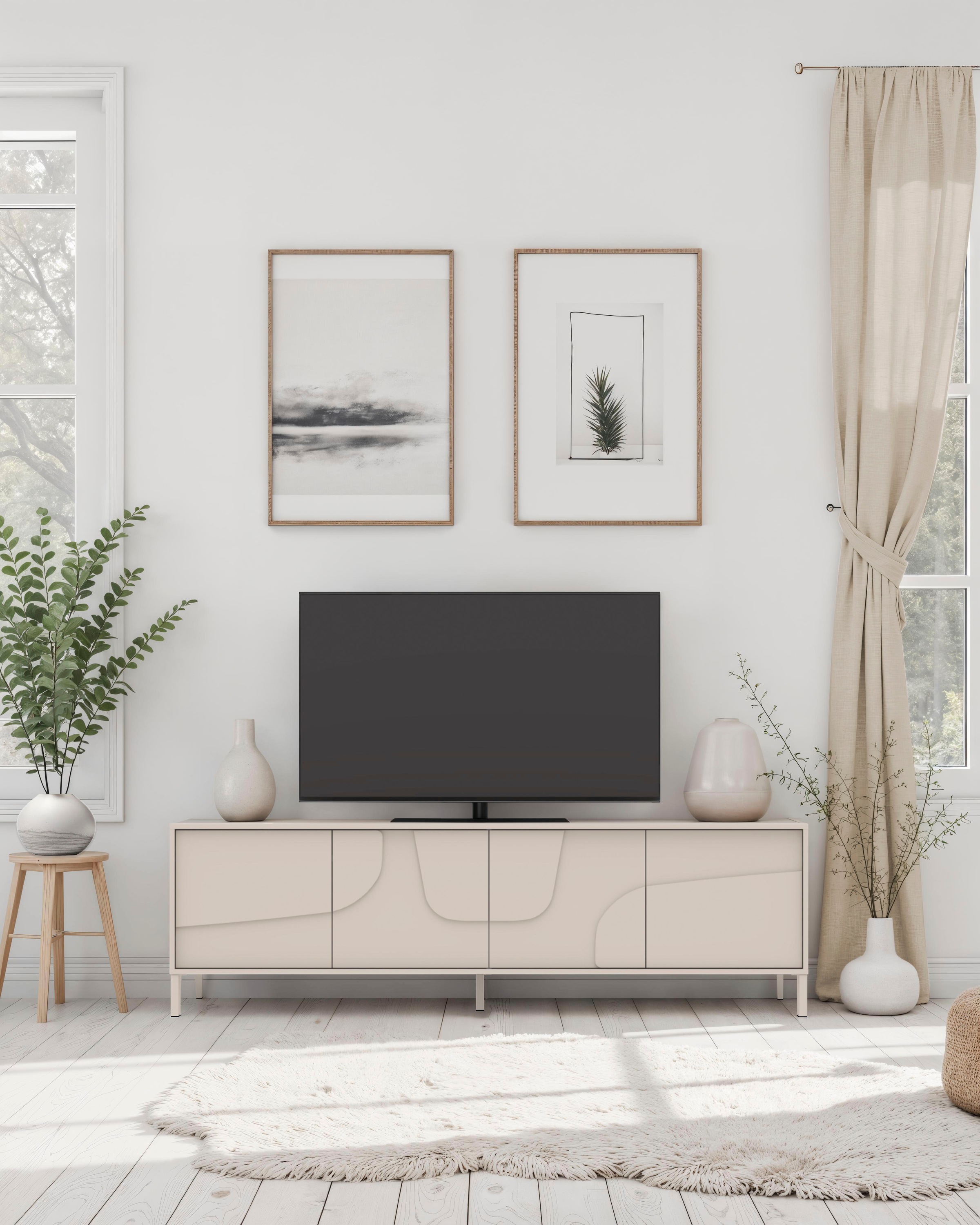 OTTO home Lowboard "Stone, 205 cm breit, 4 Türen, TV-Schrank, TV-Kommode, M günstig online kaufen