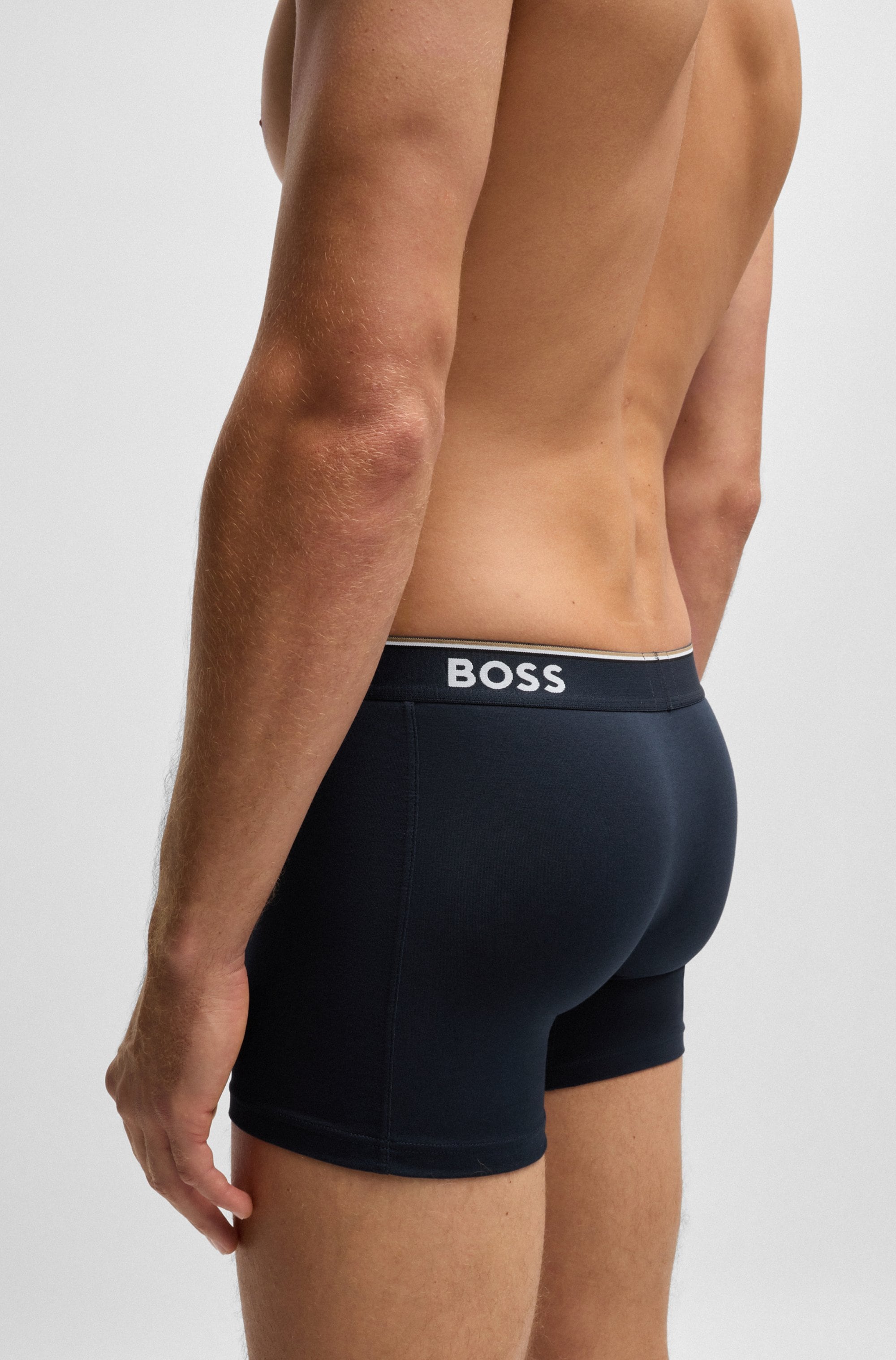 BOSS Langer Boxer »Brief 3 PACK«, mit farblich passendem Webbund