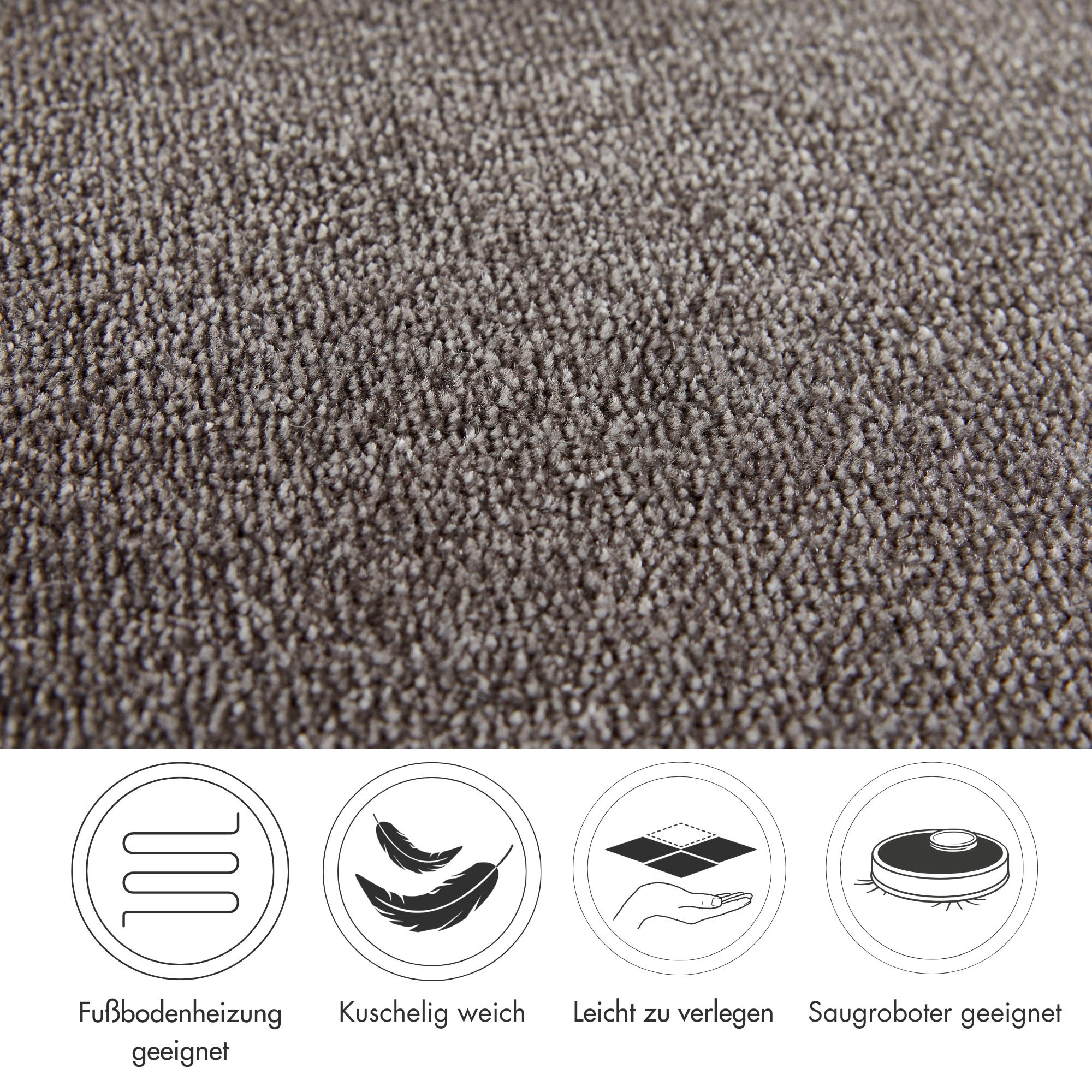 Andiamo Teppichboden »Velours Levin«, rechteckig, Uni Farben, Breite 400cm oder 500 cm, weiche Qualität, strapazierfähig