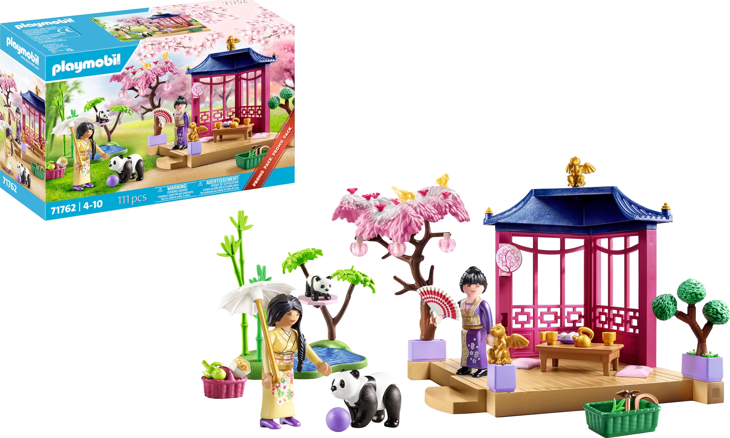 Playmobil® Konstruktions-Spielset »Asiatischer Garten mit Pandafütterung (71762), Playmobil My Life«, (111 St.), Made in Europe