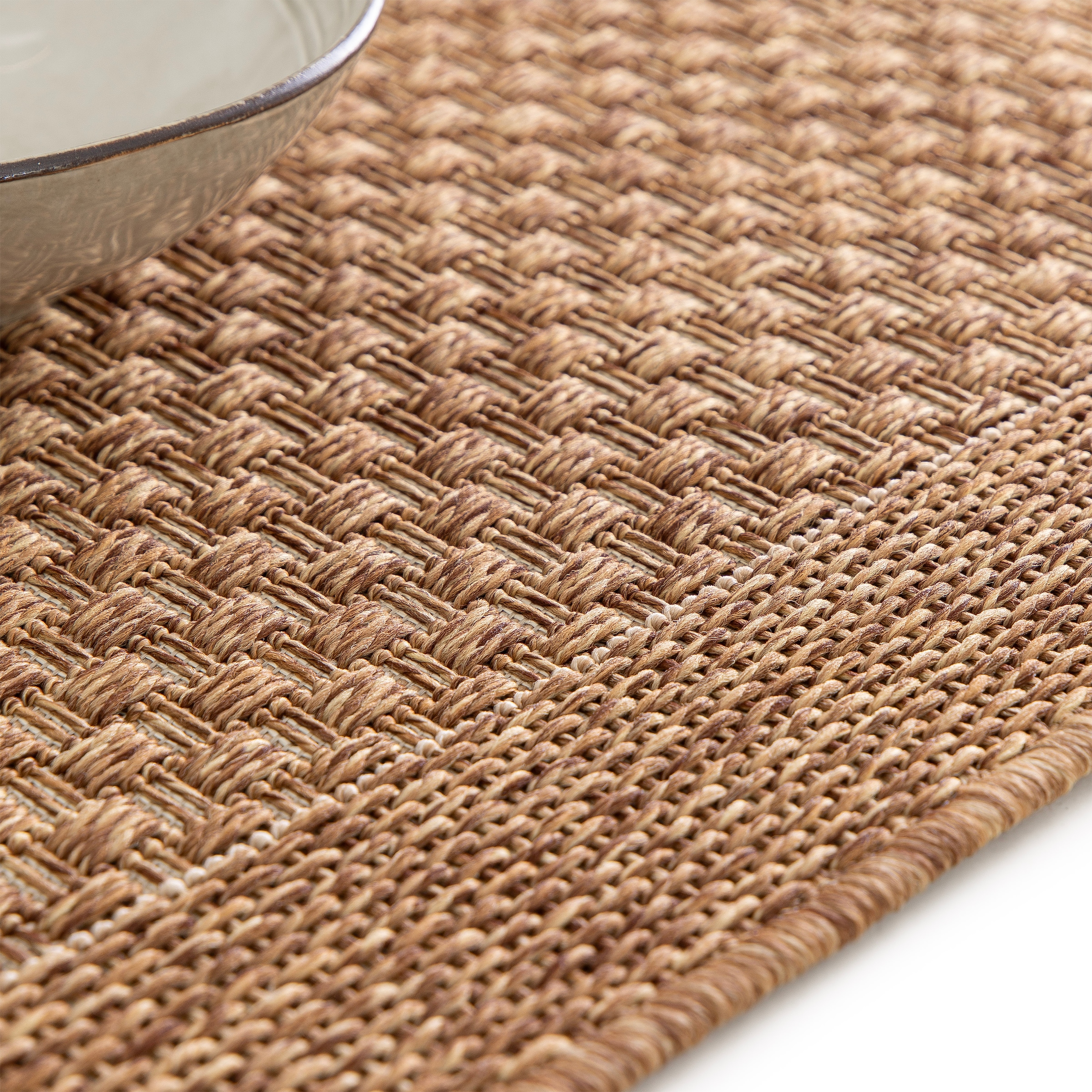 OTTO home Teppich »Arona, Sisal-Optik mit Bordüre, auch für Balkon und Terrasse« rechteckig 7 mm Höhe In- und Outdoor geeignet, Wetterfest & UV-beständig