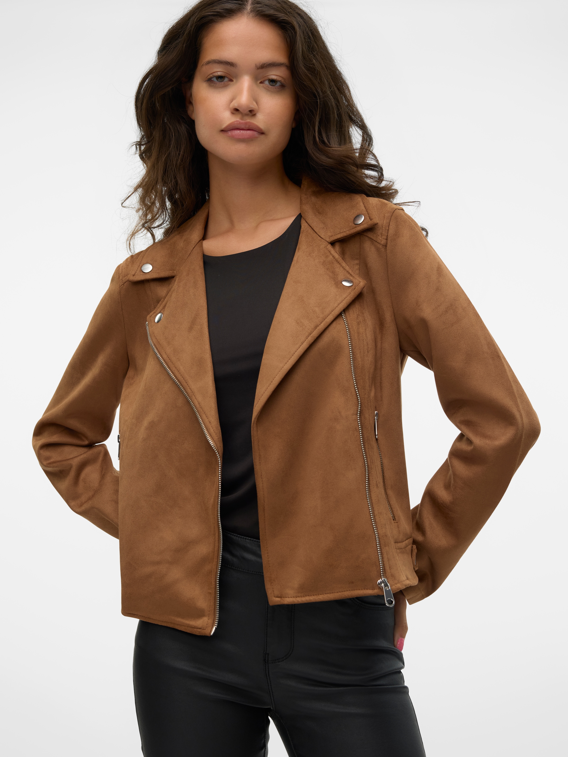 Vero Moda Bikerjacke "VMJOSE SHORT FAUX SUEDE JACKET GA NOOS" mit asymetris günstig online kaufen