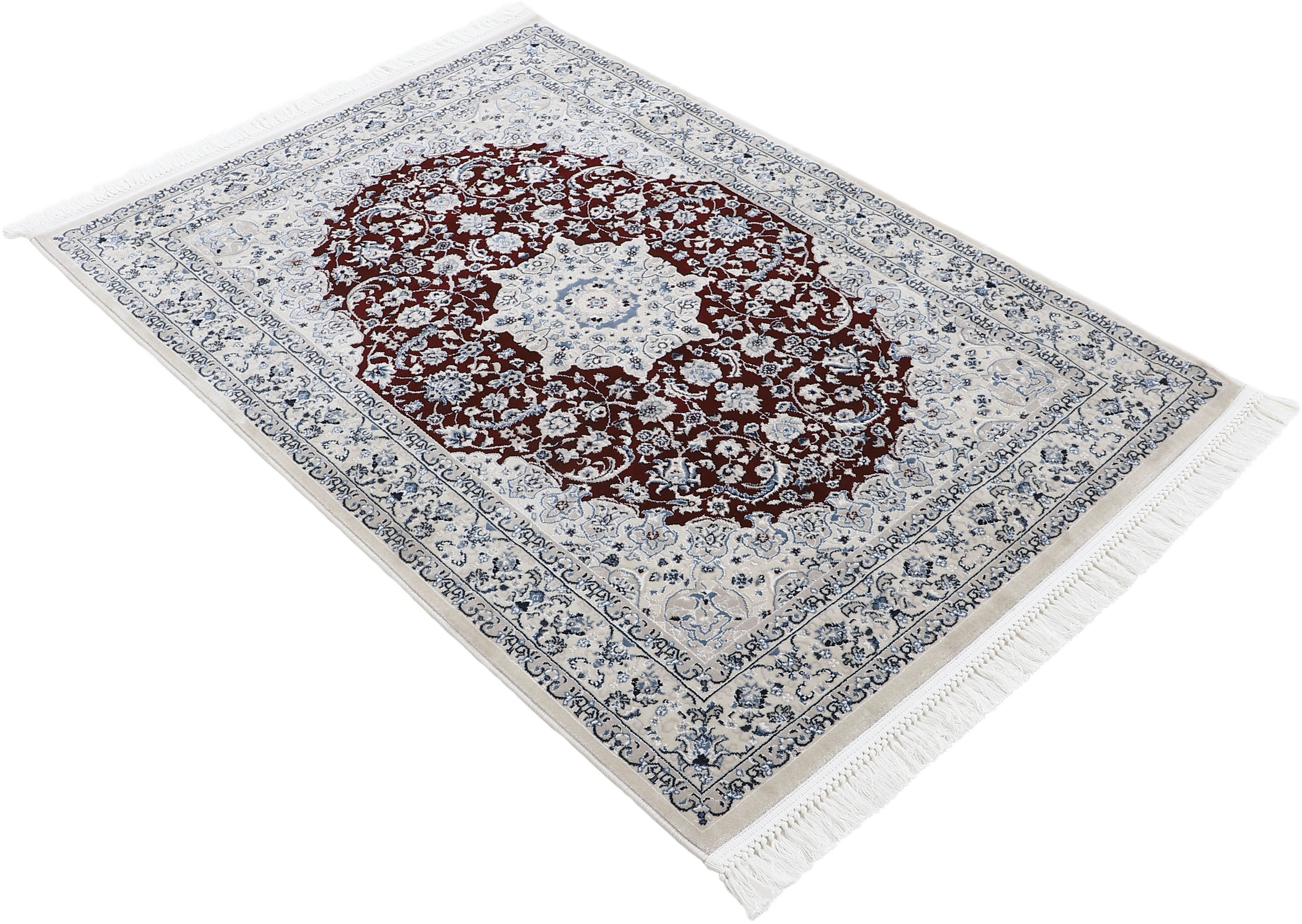 Thumbnail - carpetfine Teppich "Nain Diane, auch als Läufer", rechteckig, 8 mm Höhe, Kurzflor mit Fransen, Vintage Orient Look, Wohn...