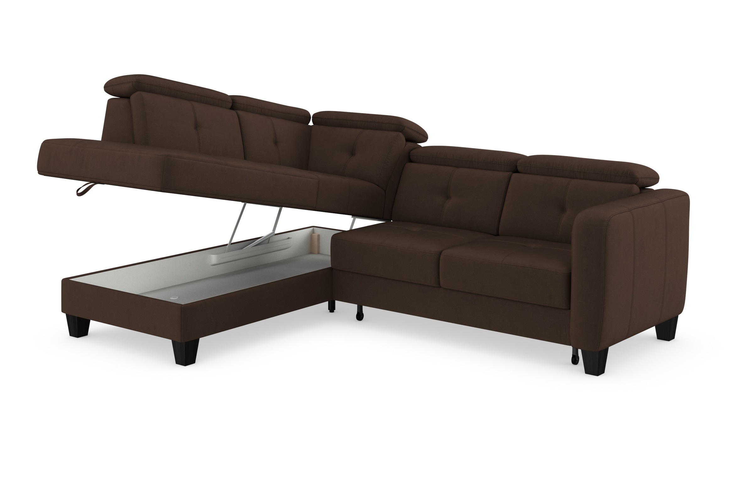 sit&more Ecksofa »Belluci L-Form«, inklusive Federkern, wahlweise mit Bettfunktion und Bettkasten