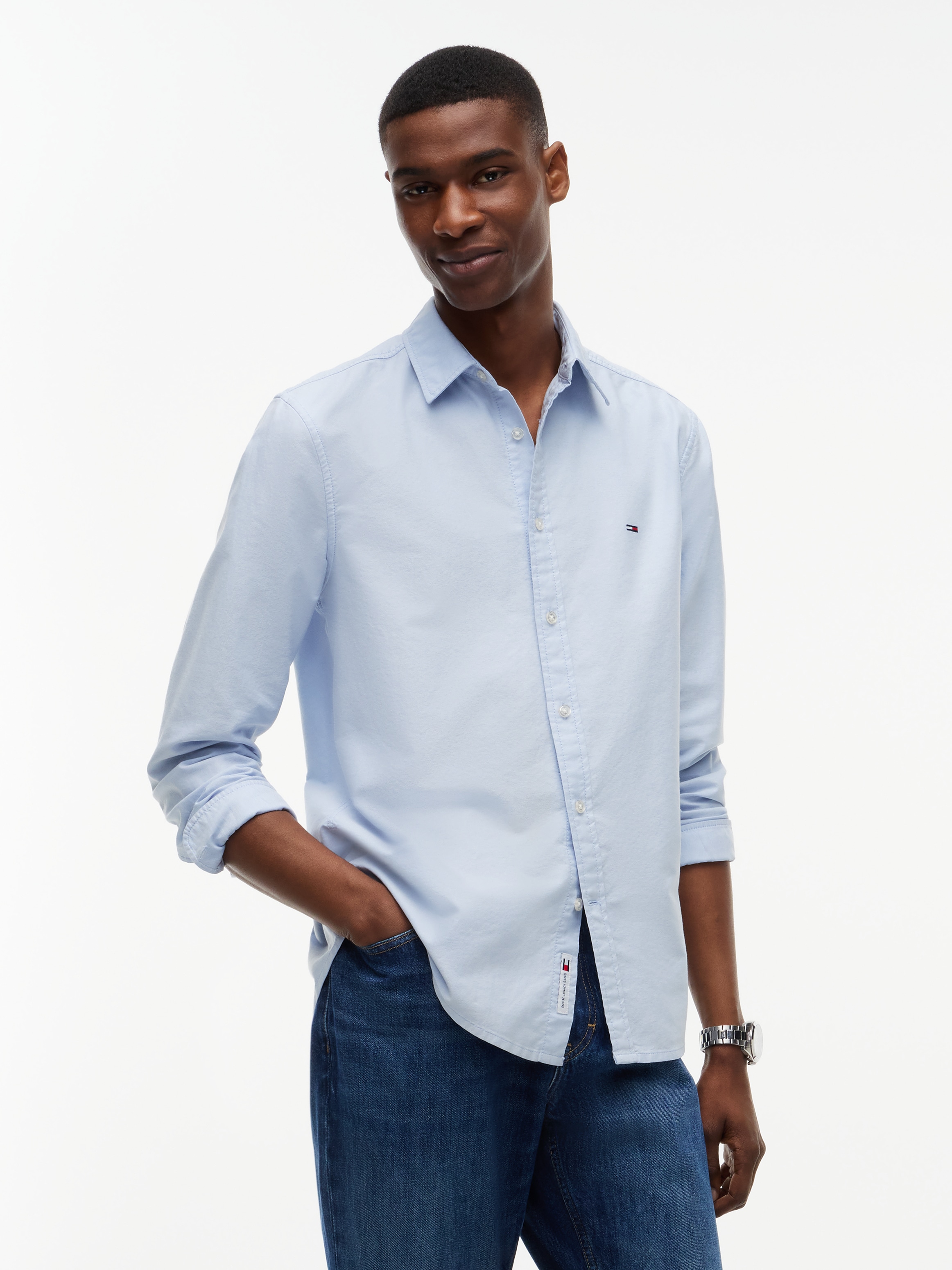 Tommy Jeans Langarmhemd "SLIM OXFORD SHIRT" Slim fit mit Hemdkragen