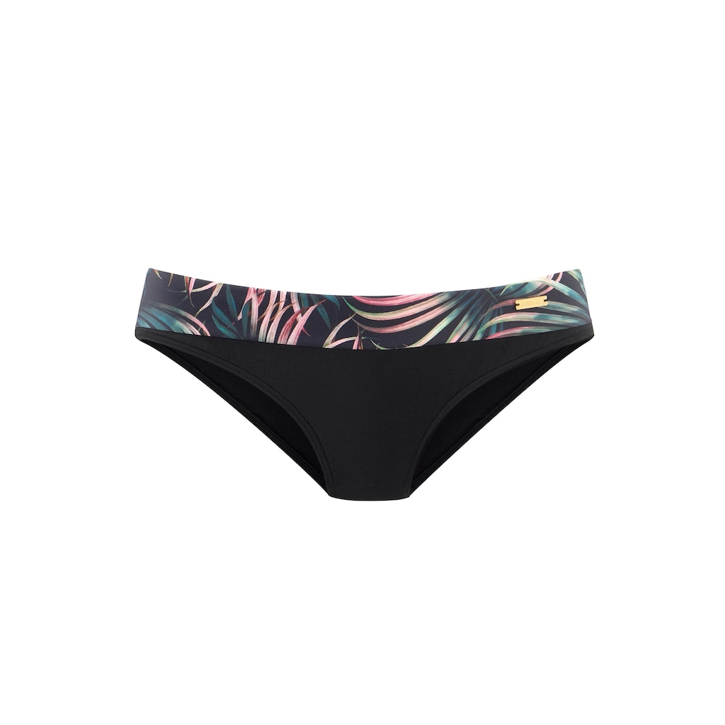LASCANA Bikini-Hose »Reese«, mit Umschlagbund und Palmendruck