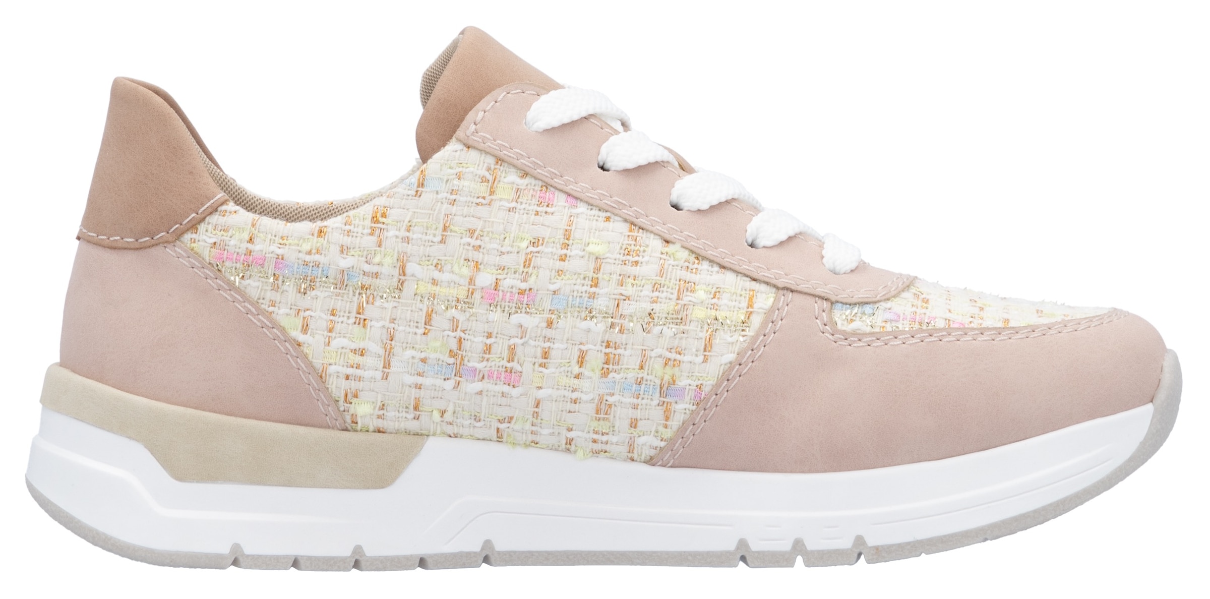 Rieker Keilsneaker, Halbschuh, Freizeitschuh, Casual-Schnürschuh im Materialmix