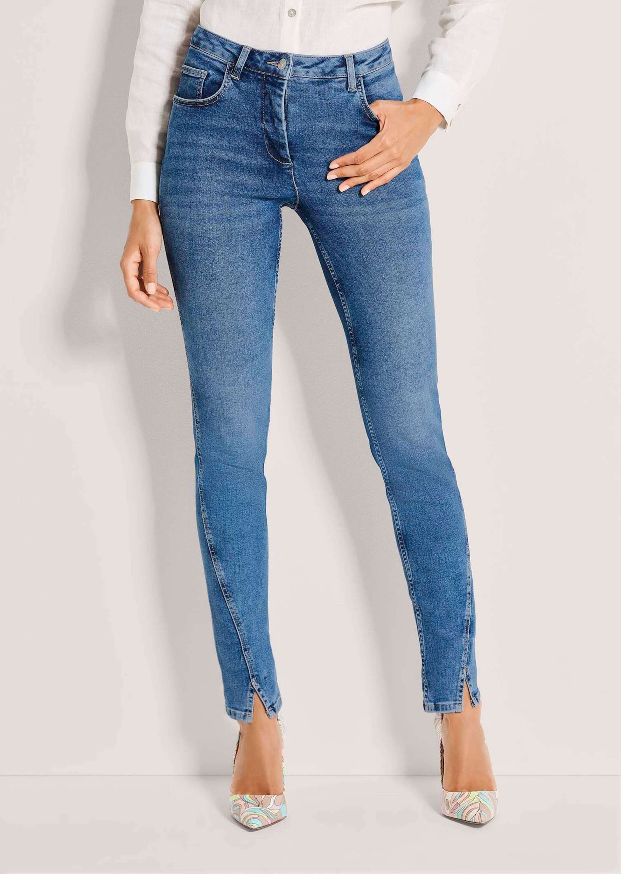 Thumbnail - MADELEINE Regular-fit-Jeans "Jeans Skinnyjeans mit asymmetrischer Naht"