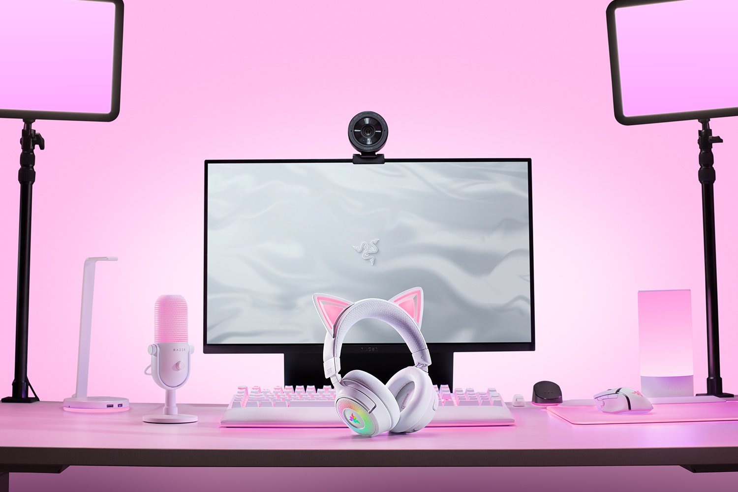 RAZER Gaming-Headset »Kraken Kitty V3 Pro« Bluetooth Stummschaltung | integrierte Steuerung für Anrufe und Musik