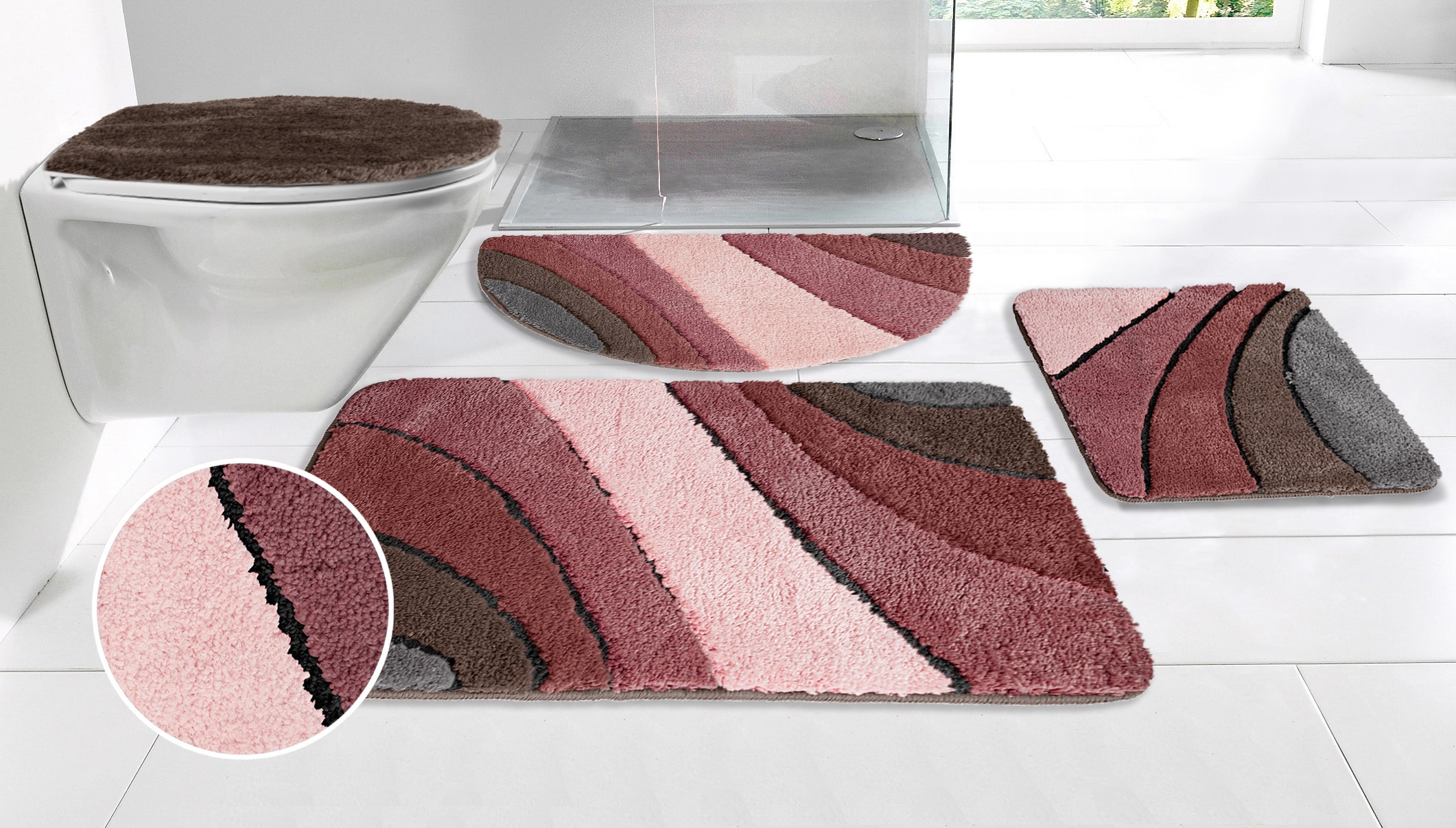 OTTO home Badematte "Josie, Badvorleger, Badezimmer Teppich" Höhe 20 mm rut günstig online kaufen