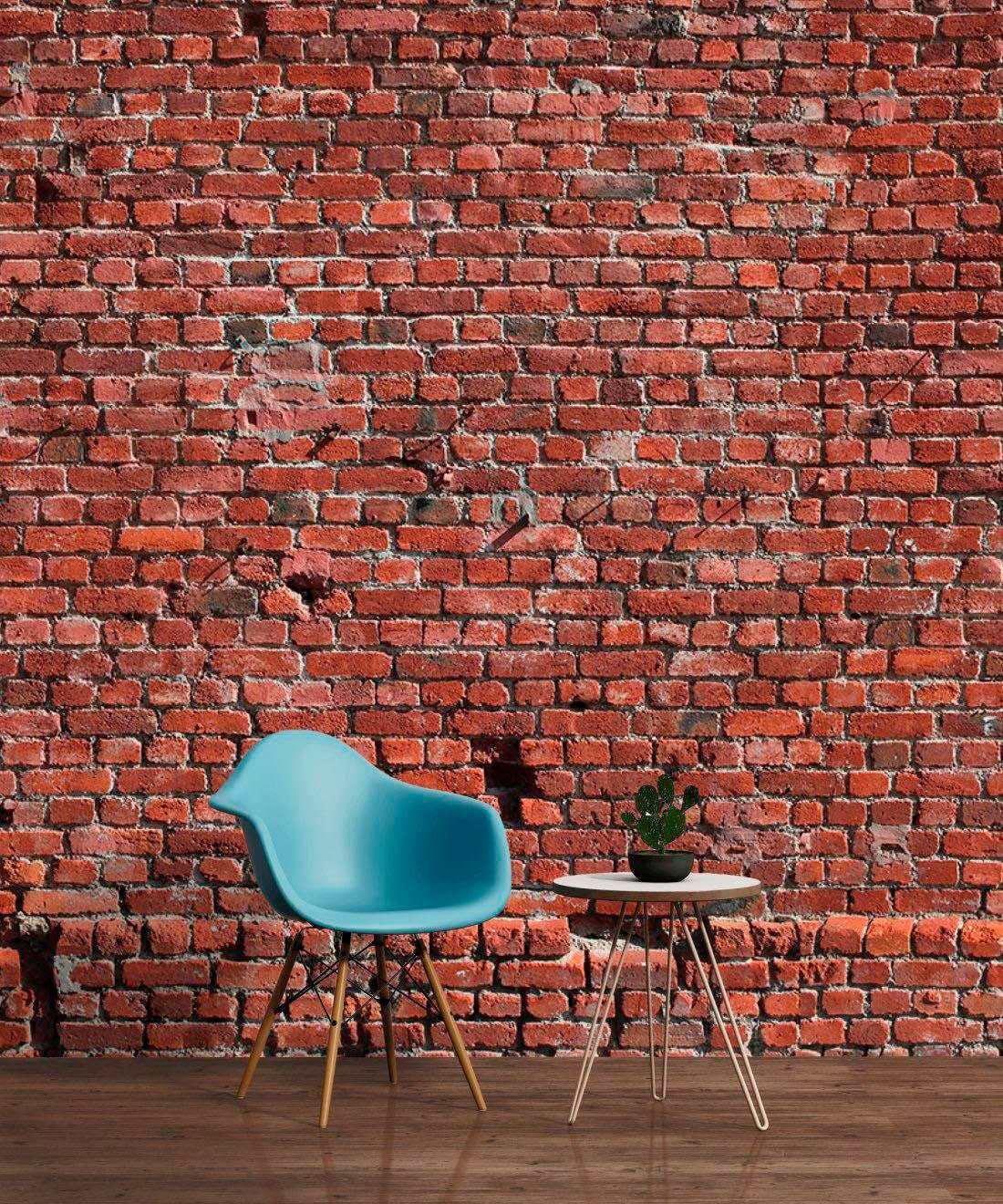 Thumbnail - living walls Fototapete "Klinker Backstein" glatt Vlies, Wand, Schräge