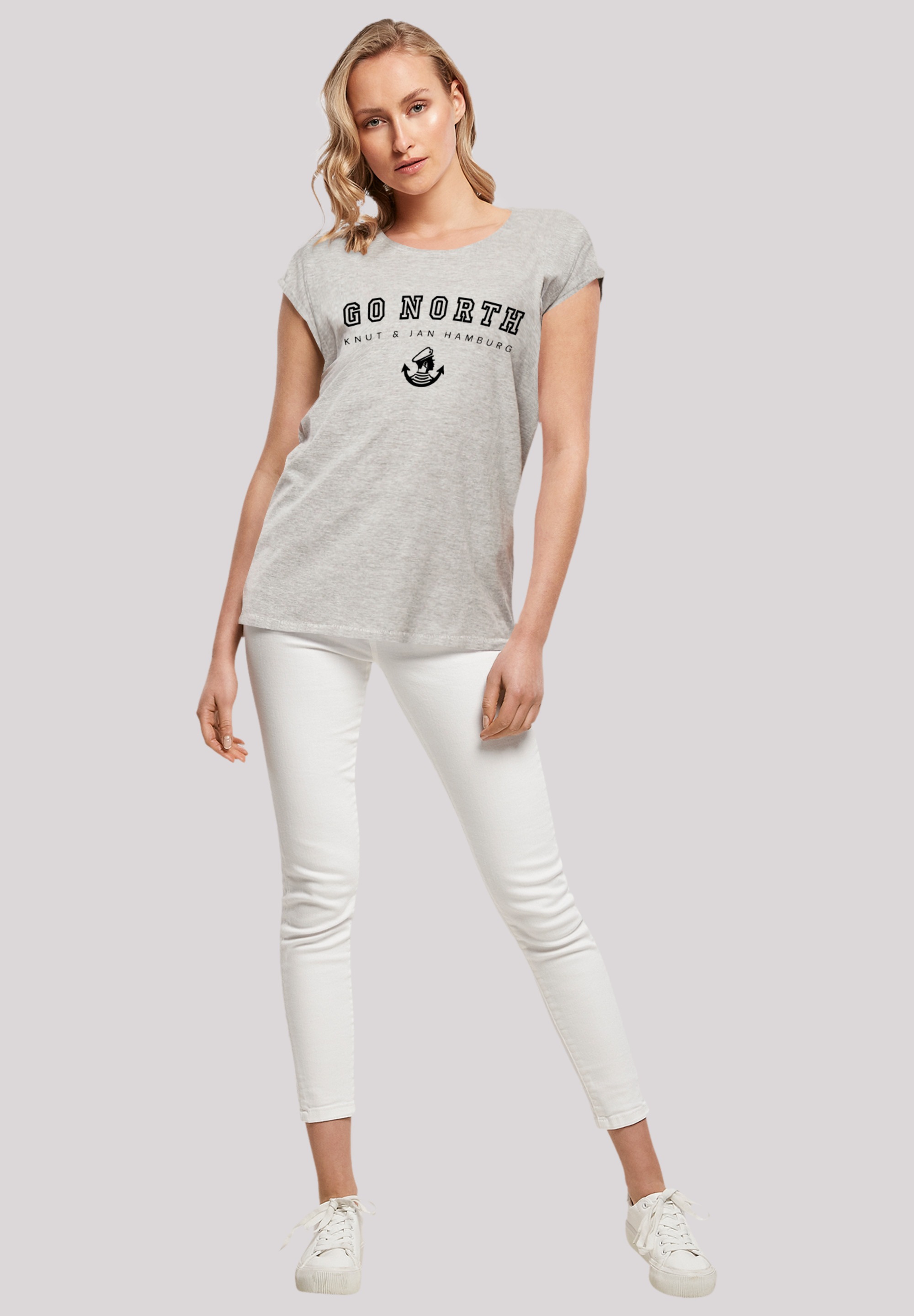 F4NT4STIC T-Shirt »Go North Knut & Jan Hamburg«, Print