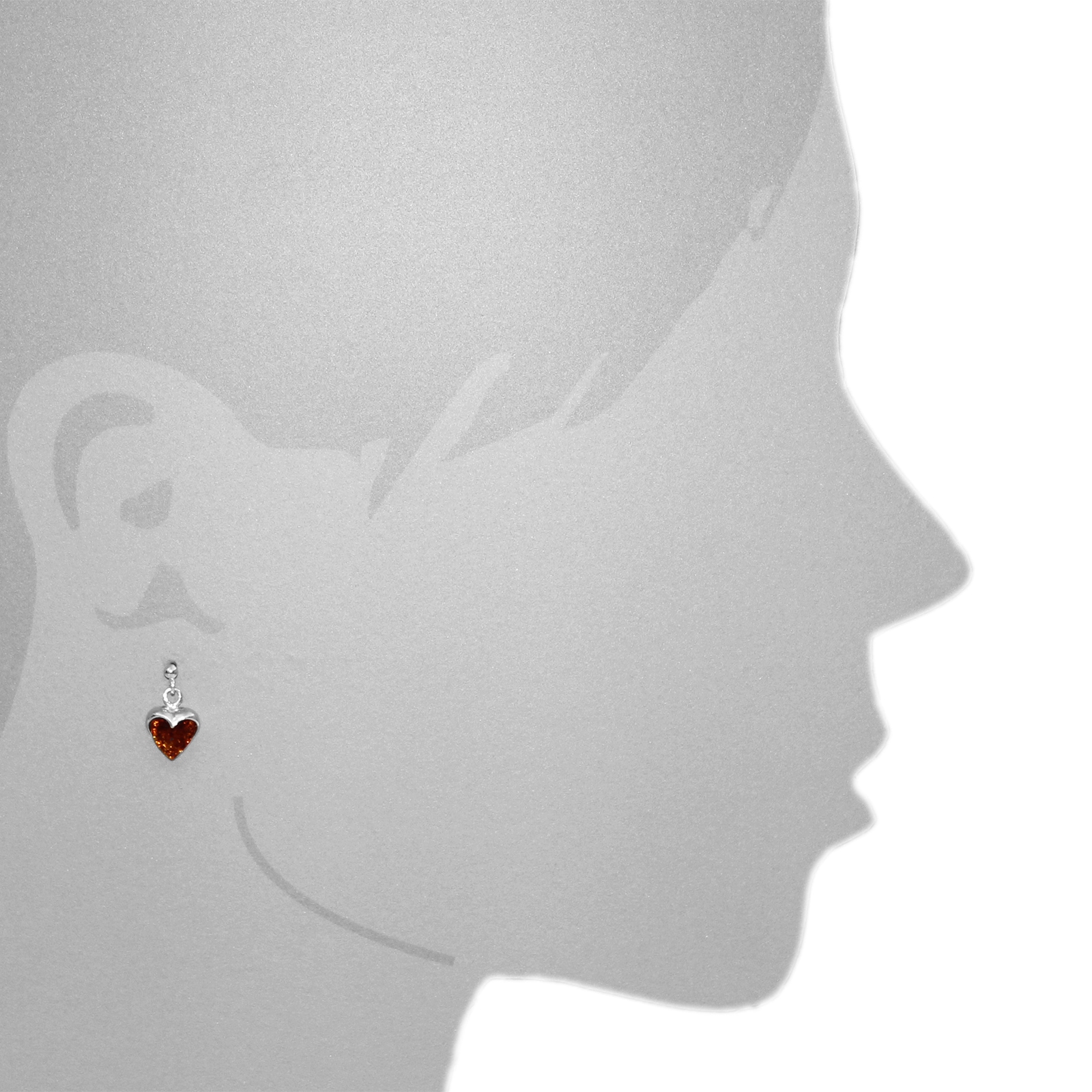 OSTSEE-SCHMUCK Paar Ohrhänger »- Herz 10 x 10 mm - Silber 925/000 - Bernstein«