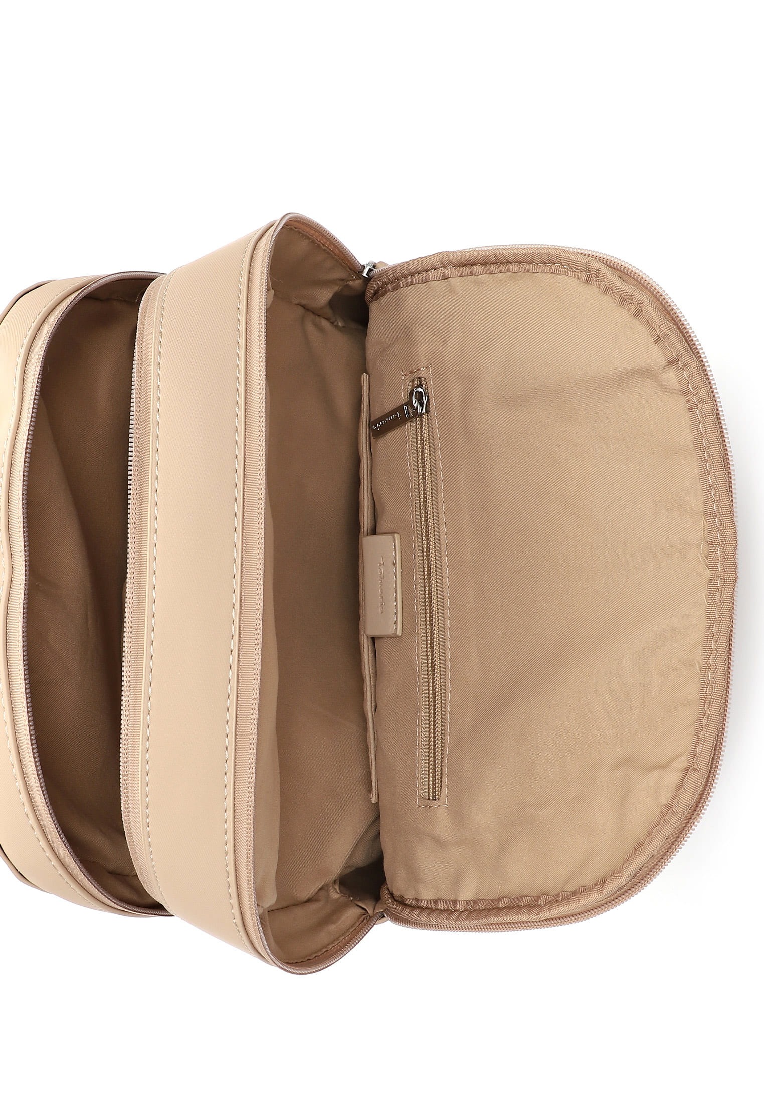 Rucksack TAMARIS "Rucksack TAS Kimi", Damen, Gr. B/H/T: 35cm x 39cm x 13cm, grau (taupe 900), Obermaterial: 60% Polyurethan PU. 40% Polyester PES., Rucksäcke Rucksack 3