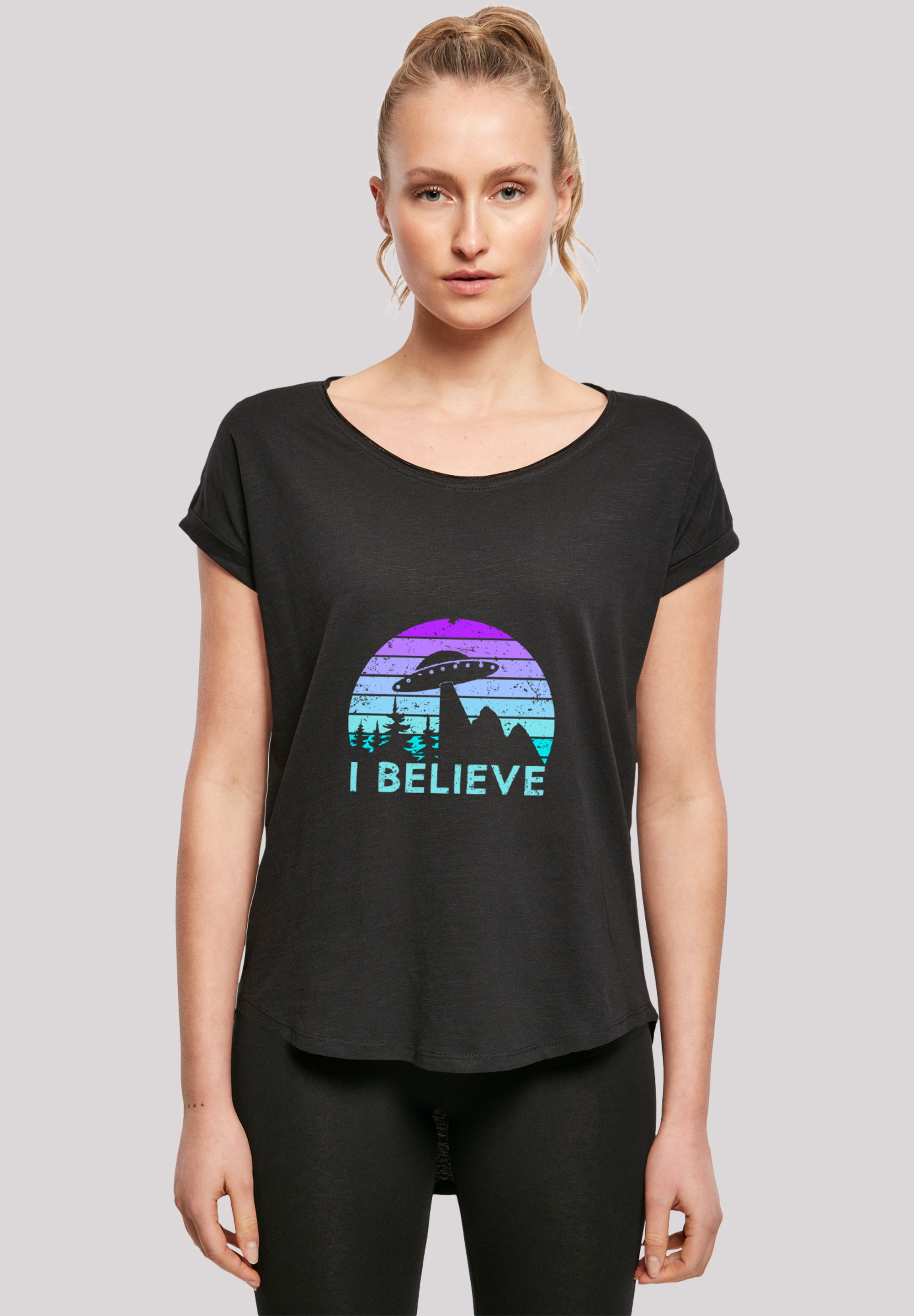 F4NT4STIC T-Shirt "I BELIEVE UFO Alien Raumschiff Retro", Premium Qualität günstig online kaufen