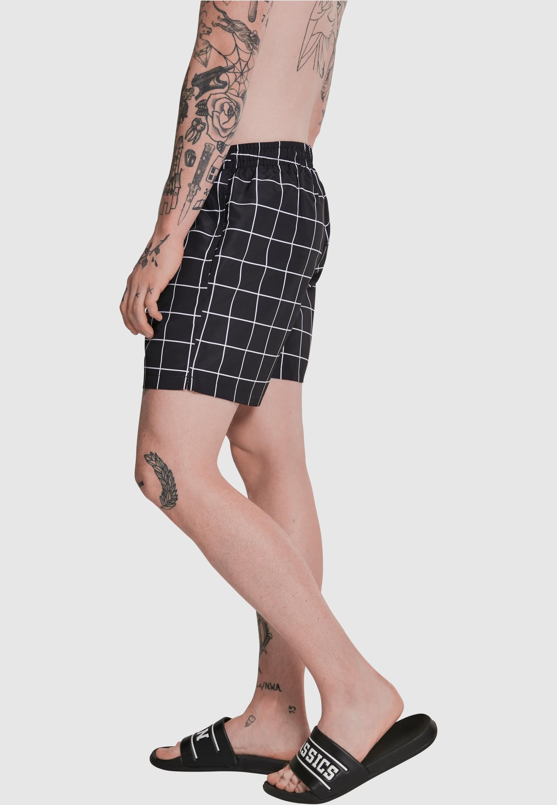 URBAN CLASSICS Badeshorts »Urban Classics Herren Check Swim Shorts«