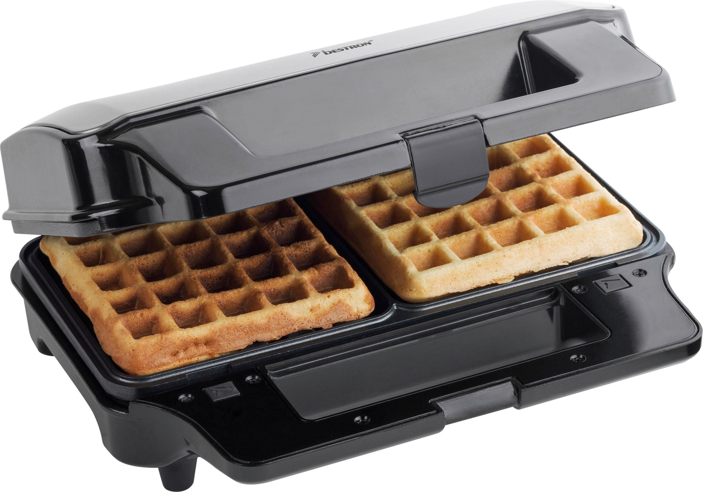 bestron Kontaktgrill »ASG90XXL, 3-in-1, Sandwichmaker, Waffeleisen«, 900 W, antihaftbeschichtet, Schwarz