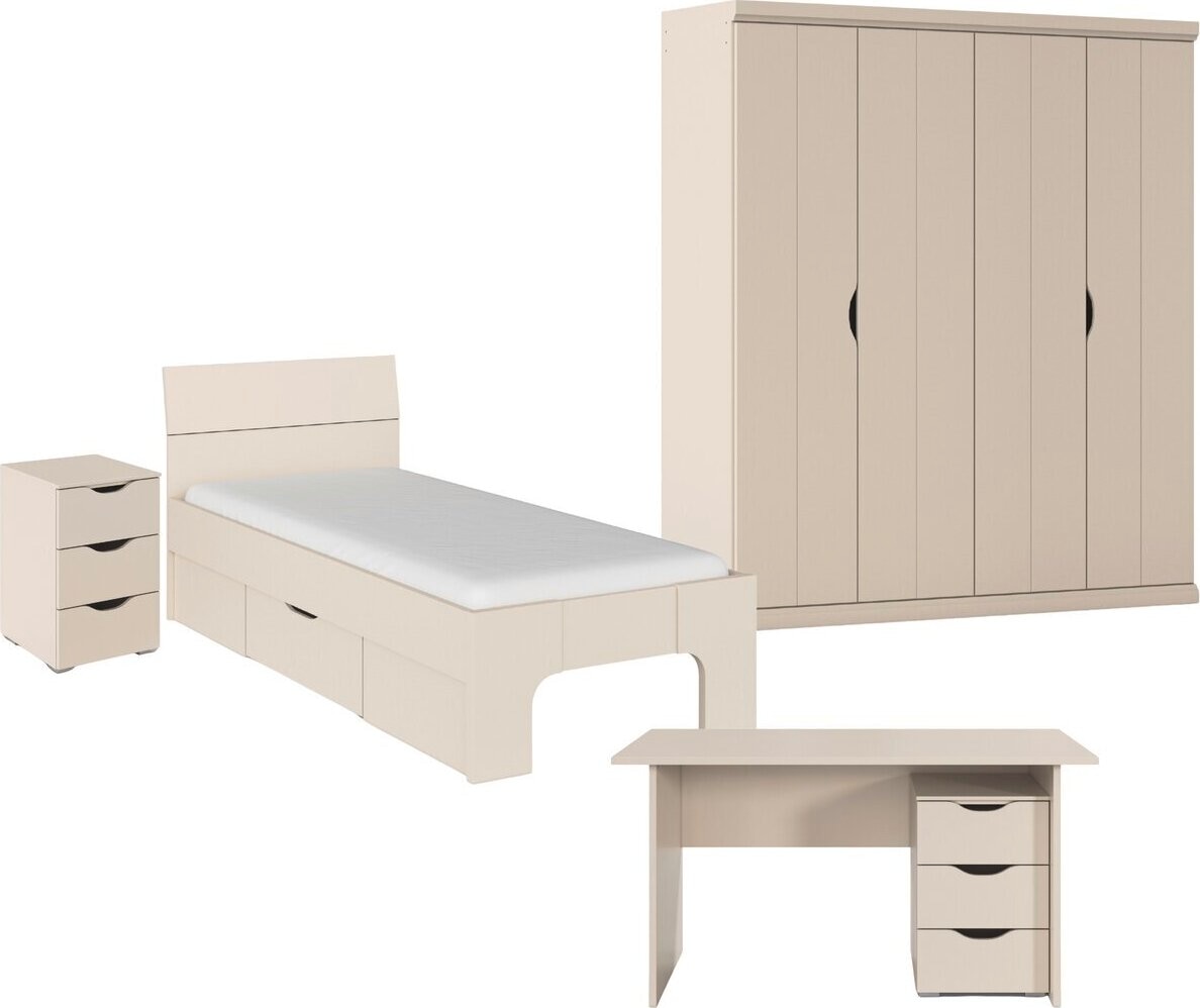 OTTO home "Schlafzimmermöbel Möbel Kinderzimmer Komplettzimmer (4-tlg.) MARLENE" Set, 3 verschiedene Ausstattungen BASIC/CLASSIC/PREMIUM (inkl. SOFT-CLOSE), 4 Stk. tlg. erhältlich in verschiedenen Bett- und Schrank-Breiten MADE IN GERMANY