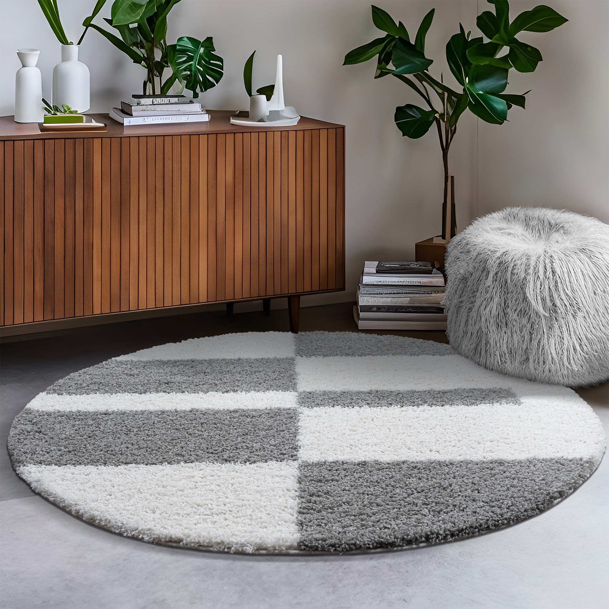 Sanat Hochflor-Teppich "Milano 1254, auch als Läufer und in Rund" rund 30 mm Höhe Langflor, Shaggy, Wohnzimmer, Schlafzimmer, fußbodenheizungsgeeignet