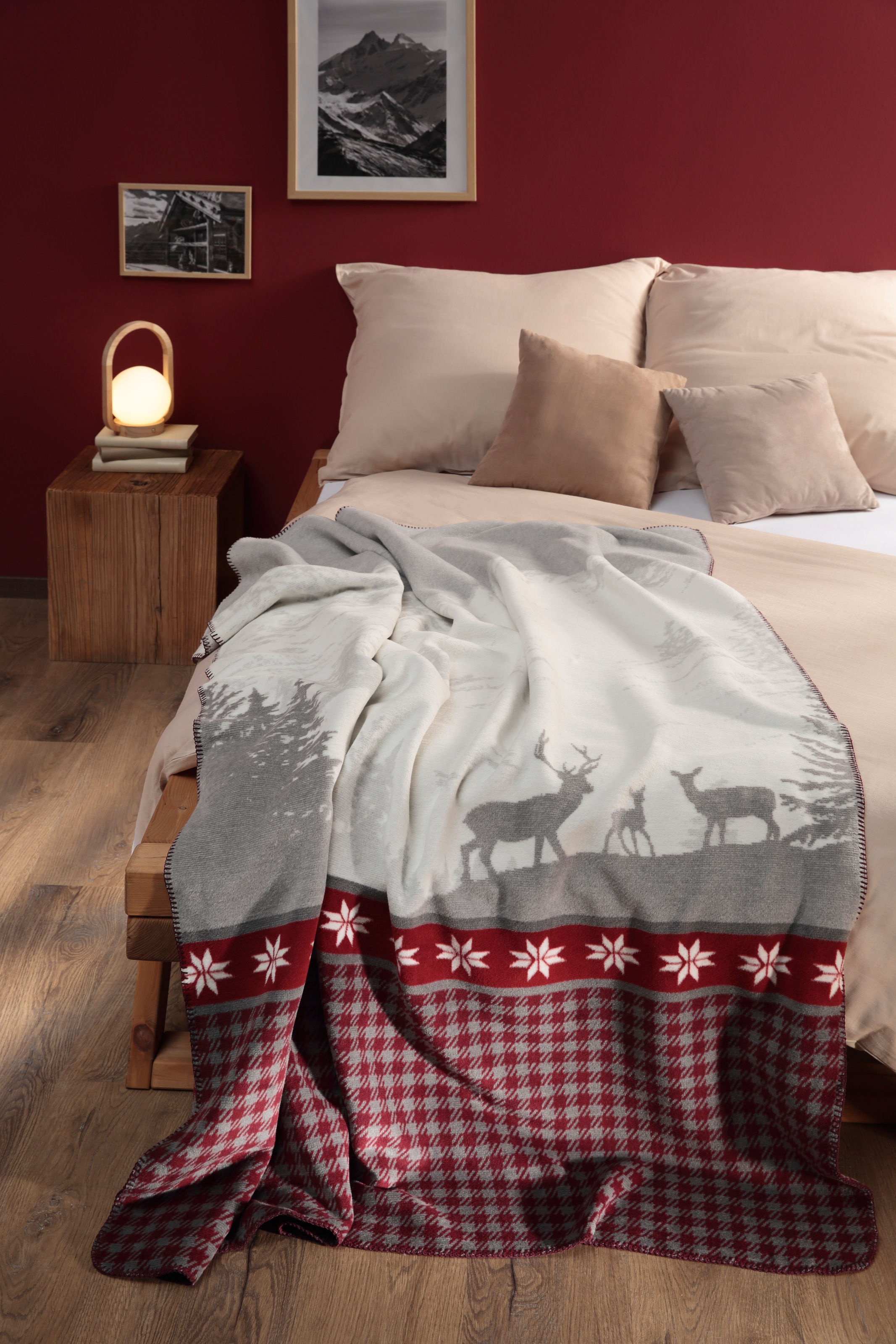 Biederlack Wohndecke "Wohndecke Alp View" mit romantischem Alpenpanorama günstig online kaufen