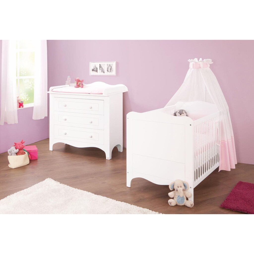 Pinolino® Babymöbel-Set »Fleur«, (Spar-Set, 2 St.), breit; mit Kinderbett und Wickelkommode