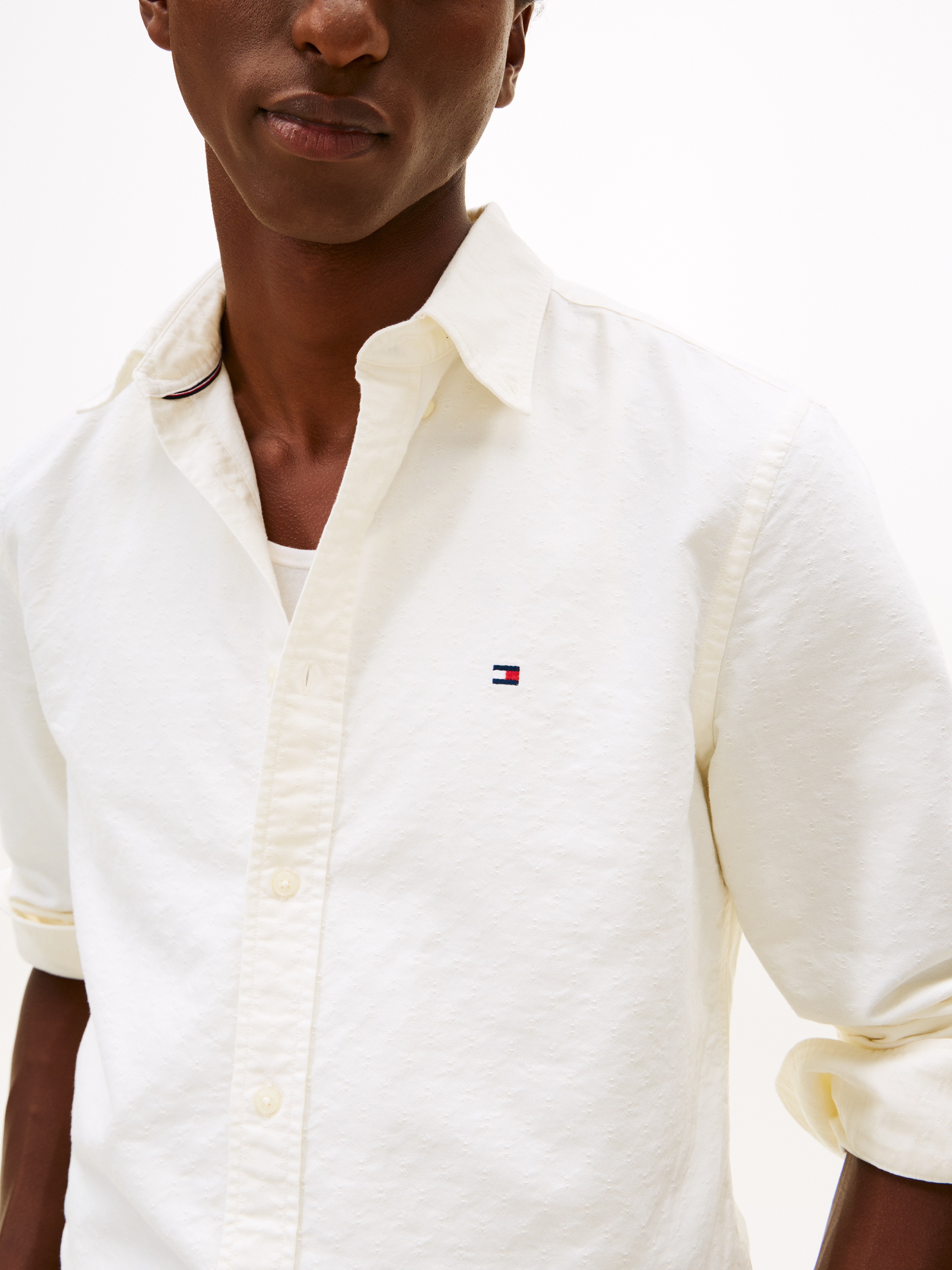 Tommy Hilfiger Langarmhemd "OXFORD DOBBY" Button-down-Kragen, regular fit, günstig online kaufen