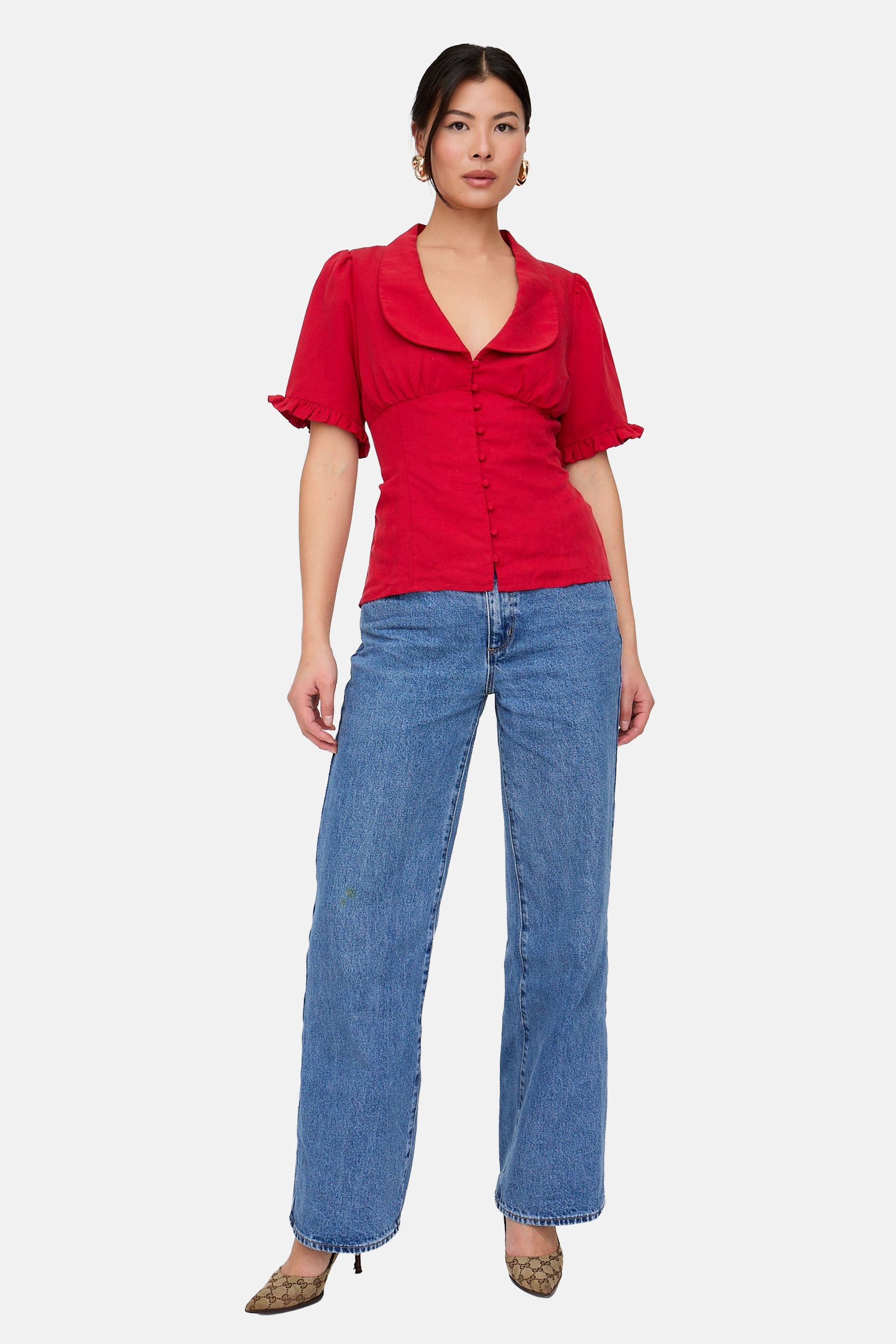 Lily and Lionel Hemdbluse »Rachel Vintage Inspired Short Sleeve Shirt Damen«