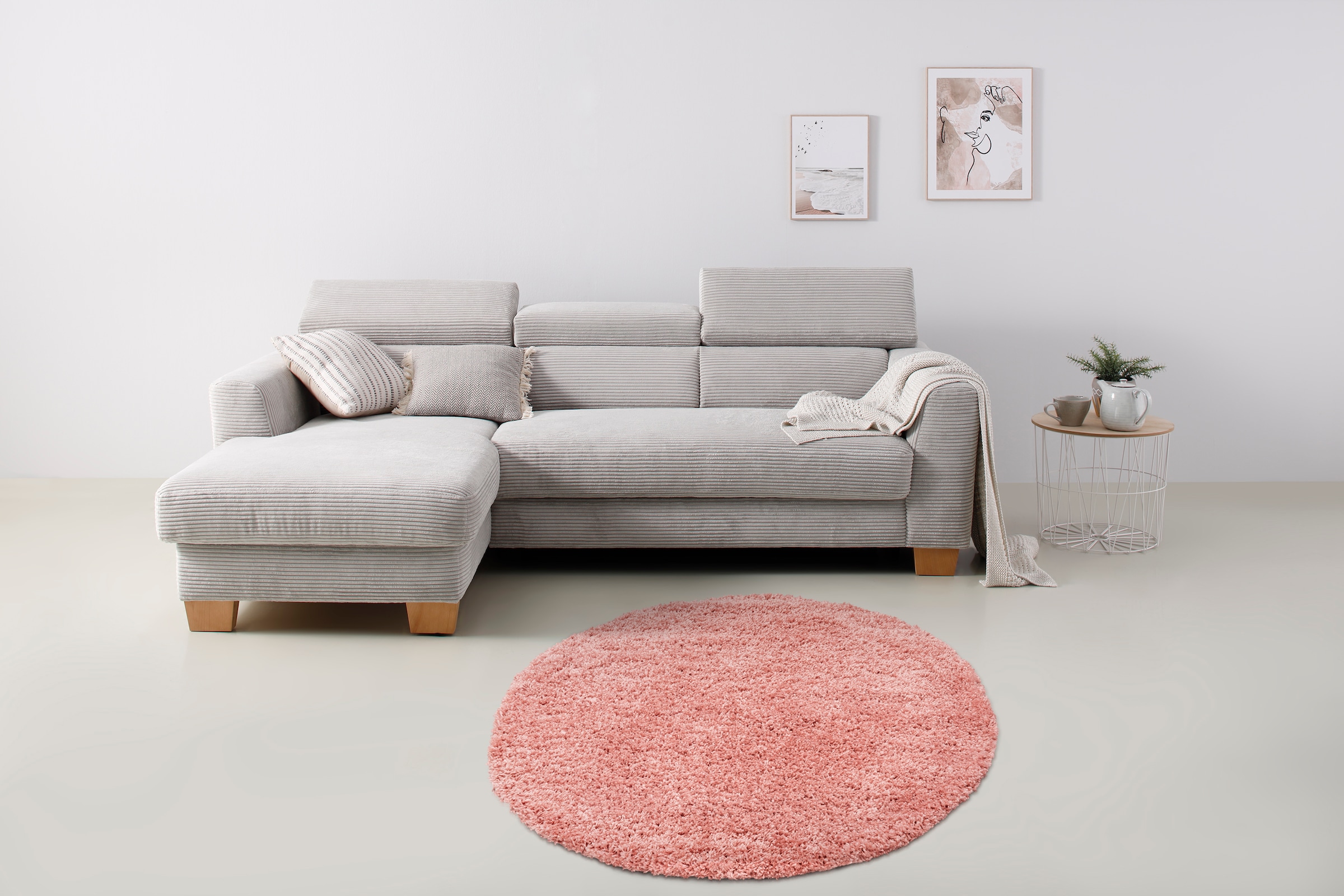 my home Teppich »Viva Teppich rund«, rund, 45 mm Höhe, Uni-Farben, einfarbig, besonders weich und kuschelig