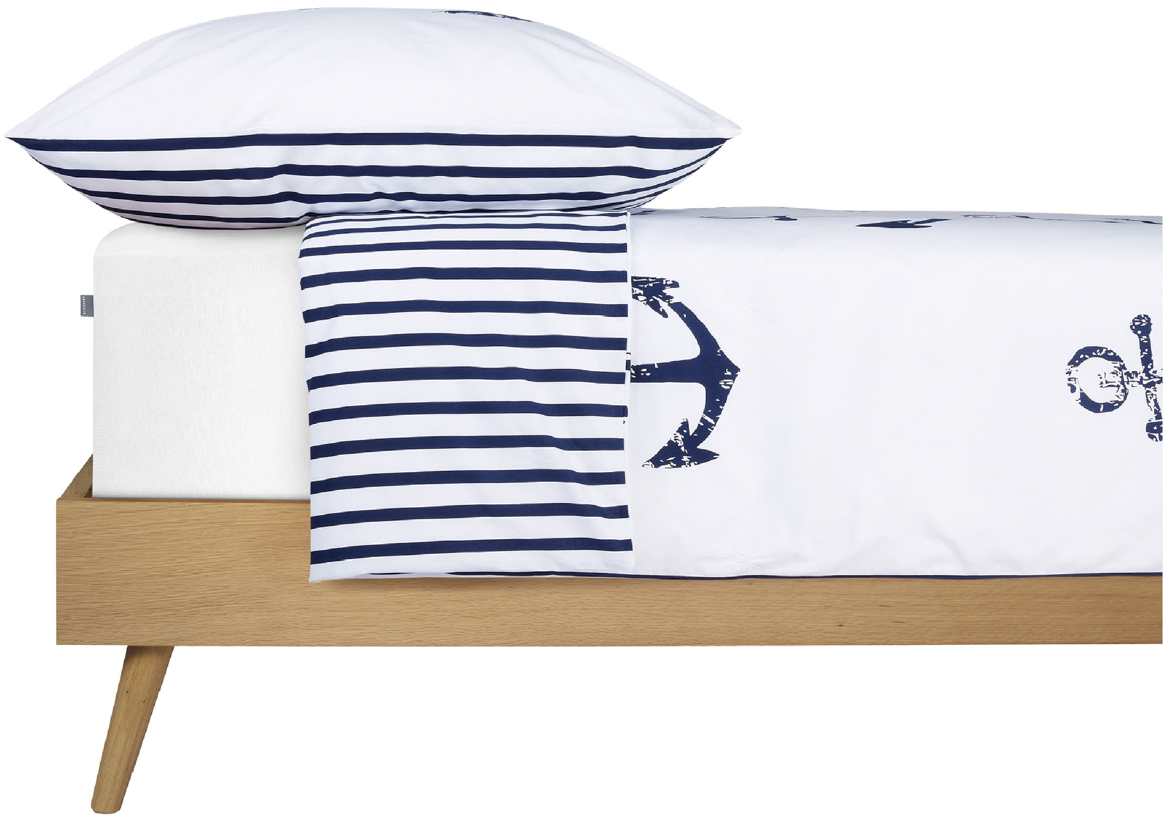 Thumbnail - Schiesser Bettwäsche "Marina, maritime Momente in frischer Farbkombination" 2 Stk. tlg. MADE IN GREEN by OEKO-TEX