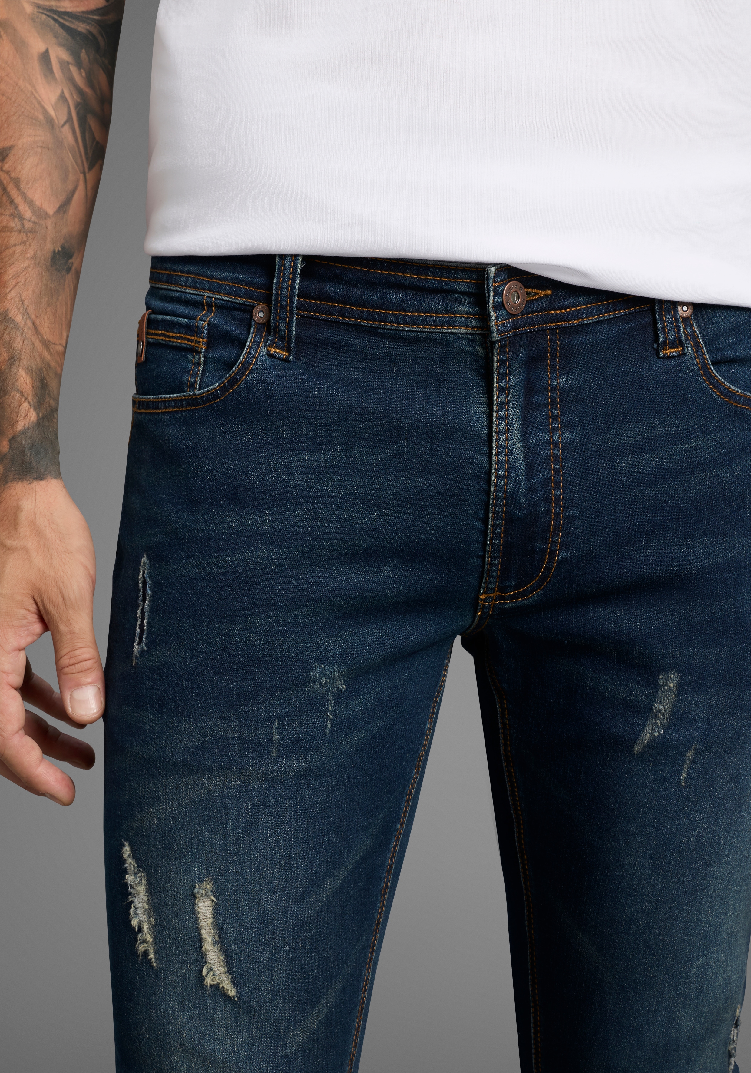 Thumbnail - Bruno Banani Slim-fit-Jeans "Grady" schmale Beinform, niedrige Leibhöhe, mit Eingrifftaschen