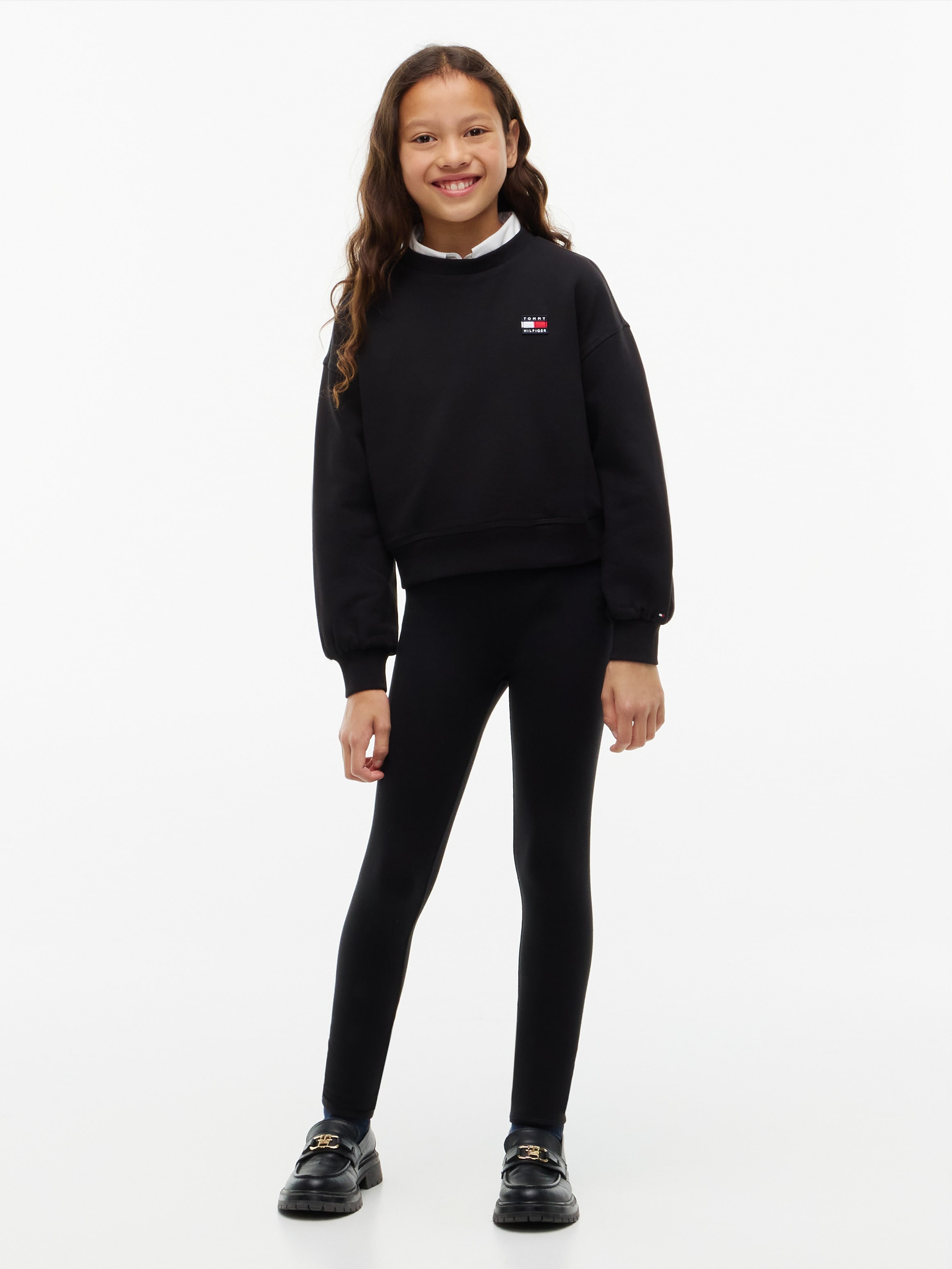 Tommy Hilfiger Shirt & Leggings »HERITAGE CREW NECK + LEGGINGS« Set, 2 Sweatqualität, Regular Fit, reine Baumwolle, Kinder bis 16 Jahre