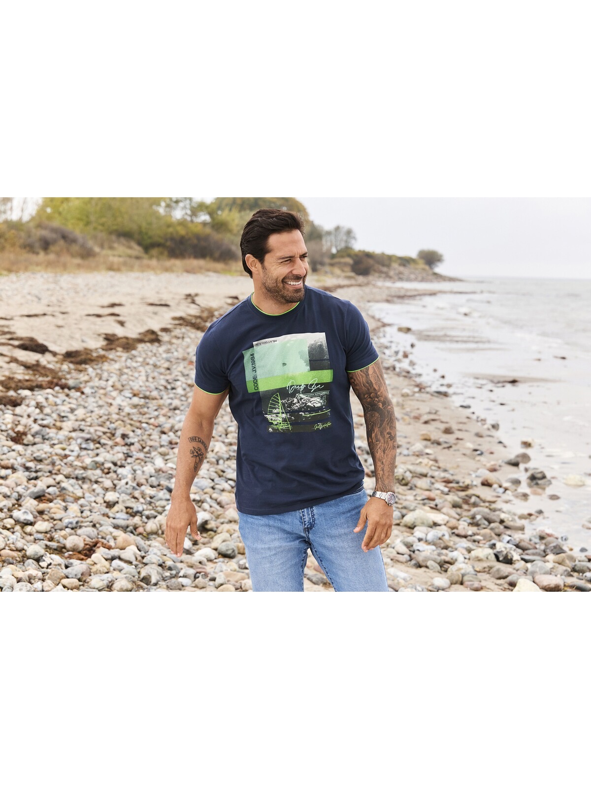 Jan Vanderstorm T-Shirt »T-Shirt HAKEJAN«, (1 tlg.), mit grafischem Print