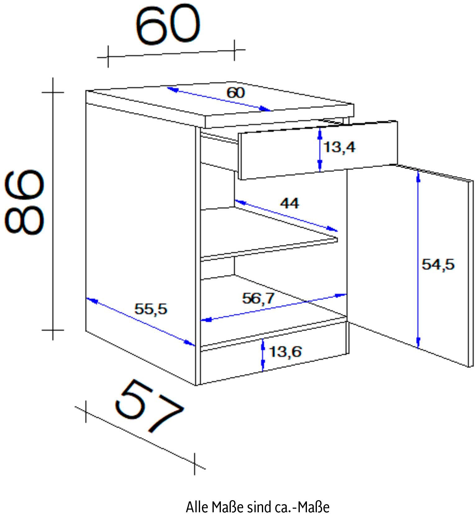 Flex-Well Unterschrank »Riva«, (B x H x T) 60 x 86 x 60 cm