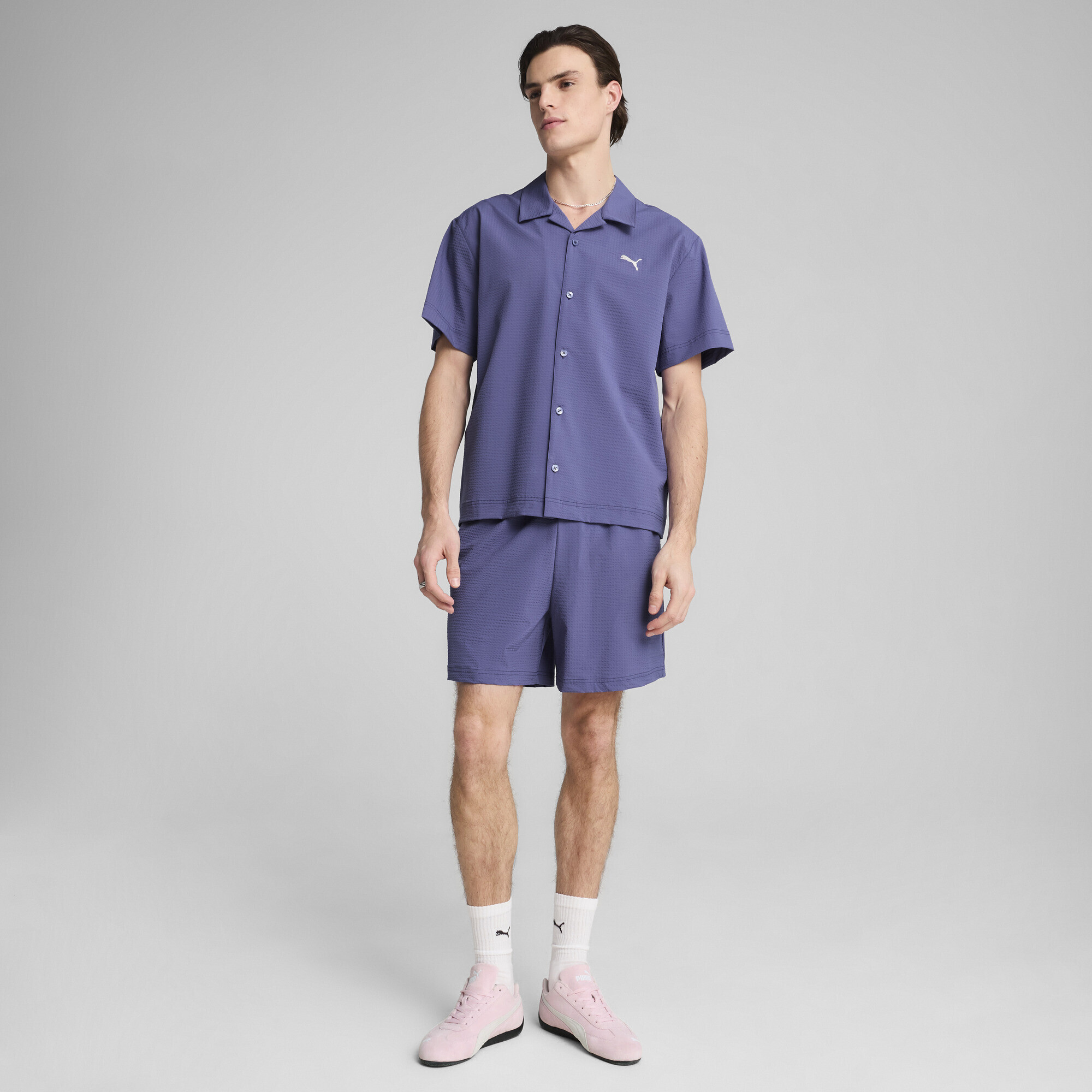 PUMA T-Shirt "WARDROBE ESS Relaxed Seersucker-Shirt Herren" günstig online kaufen