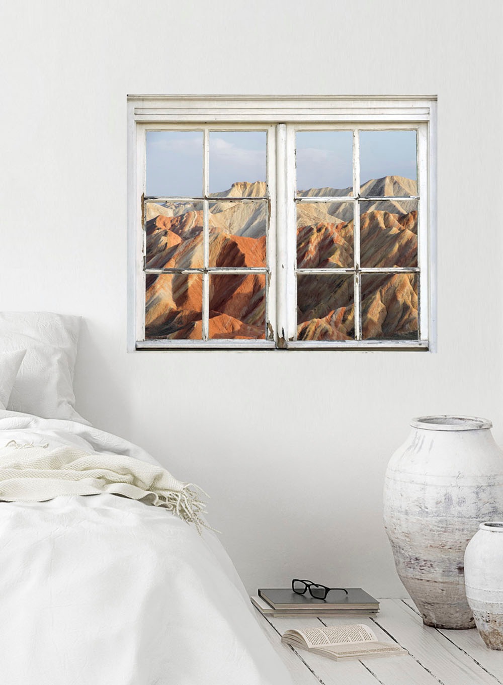 queence Wandsticker »Berge«, Wandsticker, Wandbild, selbstklebend, 3D, Fenster
