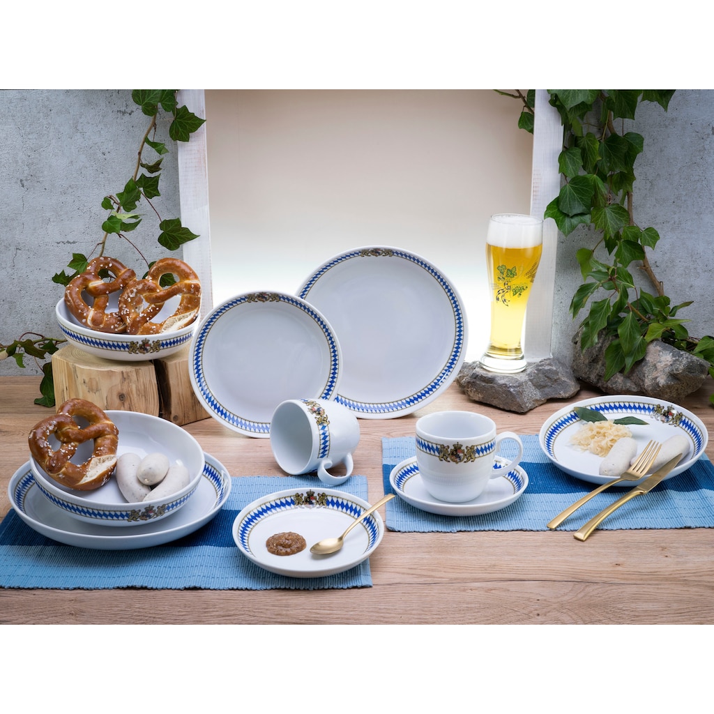 CreaTable Kombiservice »Geschirr-Set Love Bavaria«, (Set, 10 tlg., Kaffeeservice und Tafelservice im Set, für 2 Personen)