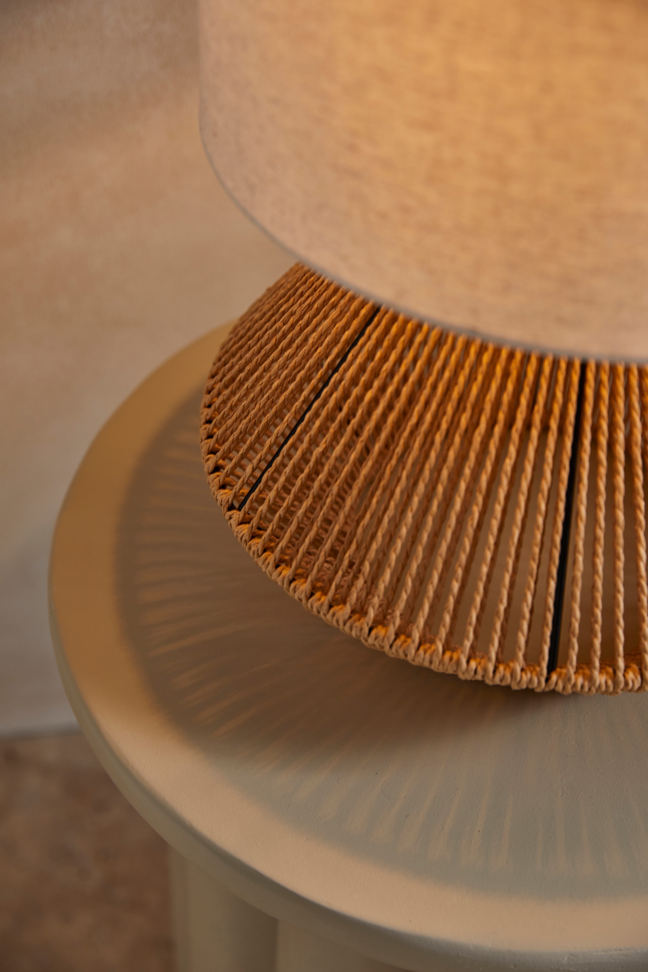 LeGer Home by Lena Gercke Tischleuchte »Zuri«, 1 flammig, Leuchtmittel E27 | ohne Leuchtmittel, Tischlampe mit Sisal Schnur, Leinenschirm / Stoff - beige