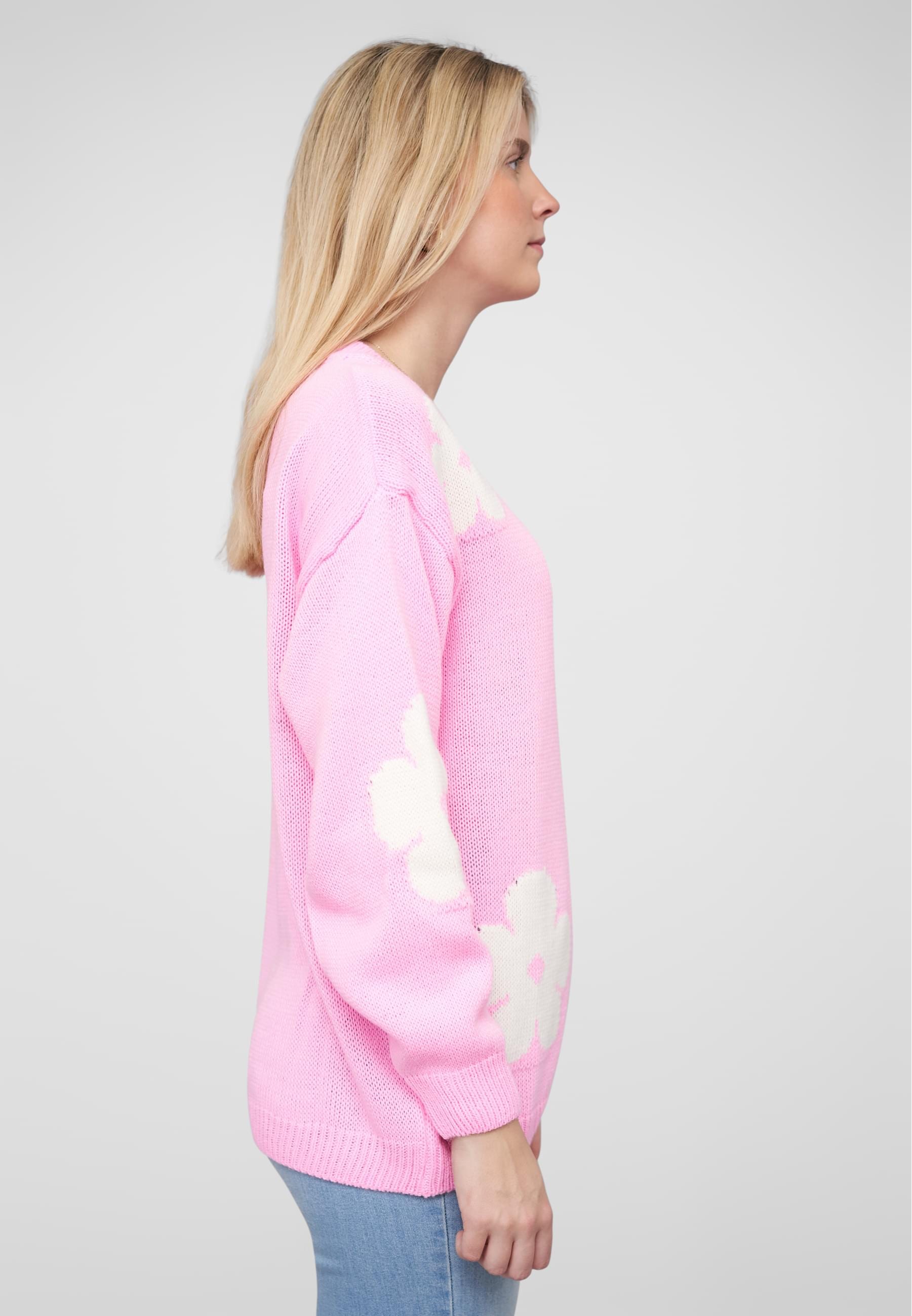 CLOUD 5IVE Rundhalspullover »CLOUD 5IVE Cloud 5ive Crewneck Knit Sweater with Flowers«, (1 tlg.)