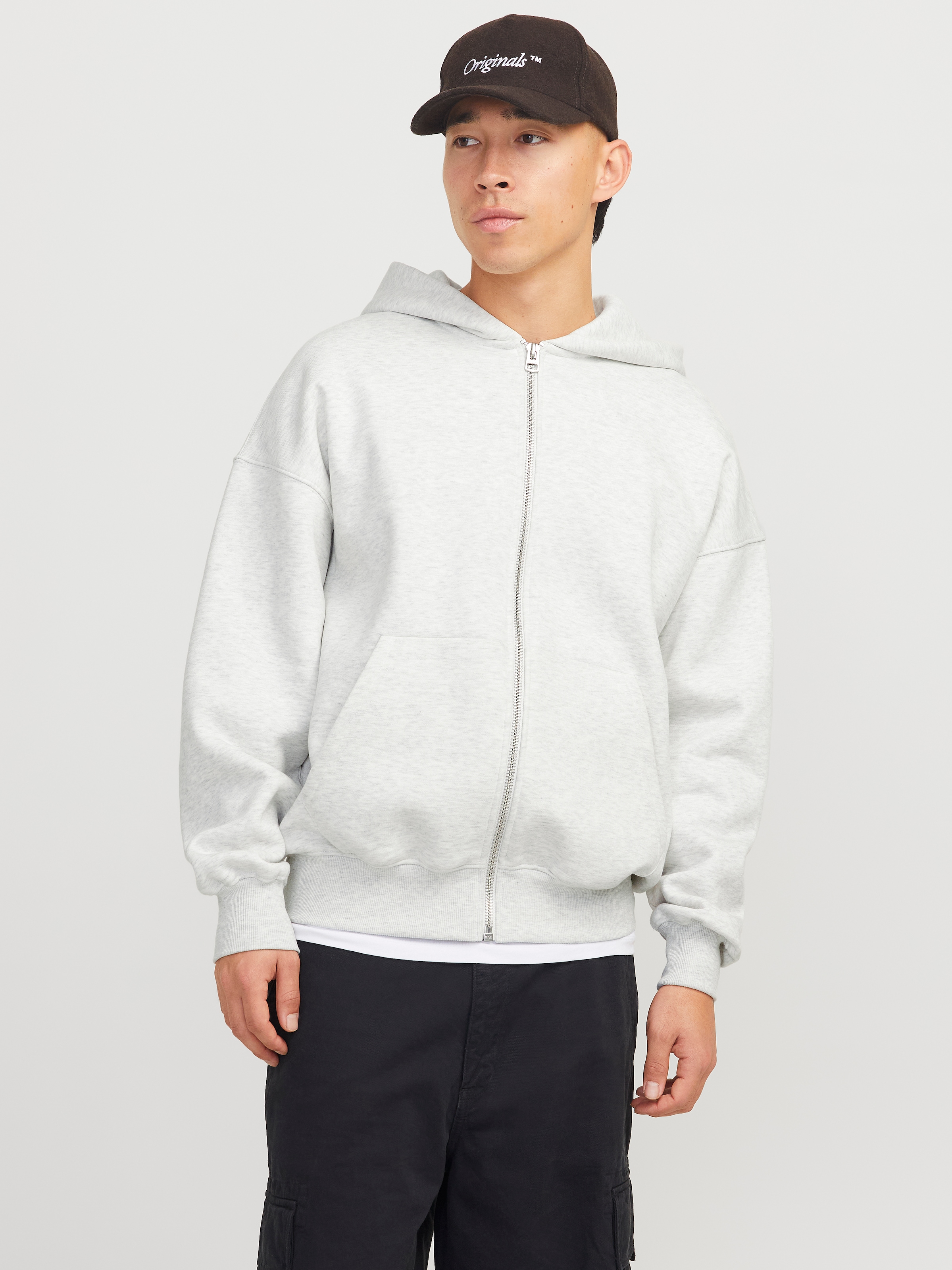 Jack & Jones Kapuzensweatjacke "JJEURBAN EDGE SWEAT ZIP HOOD NOOS", mit Rippbündchen