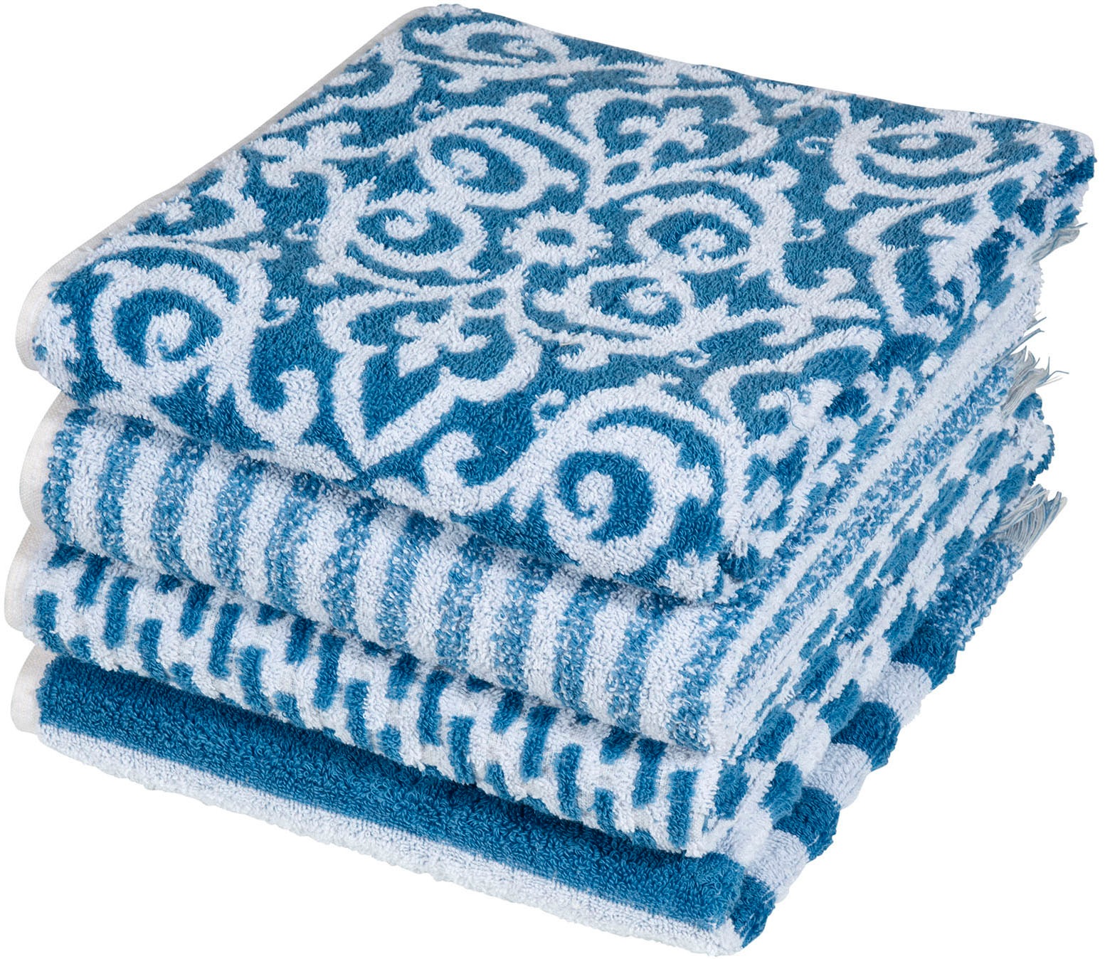 Handtuch Set PAD, B:50cm L:100cm, blau, Frottee, Frottee, Handtücher, "Family", Made in Europe