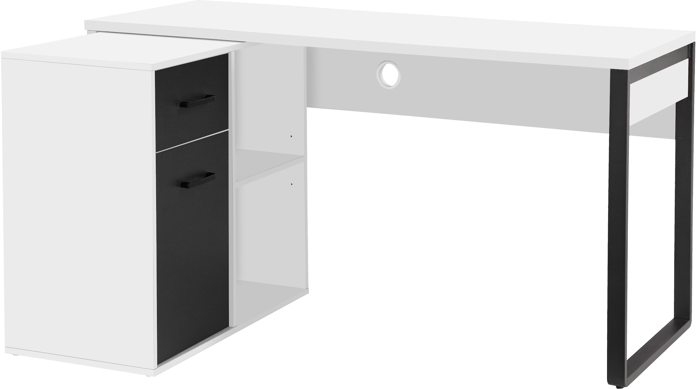 OTTO home Eckschreibtisch "Moid, Computertisch, Kabeldurchlass, mit Regalfä günstig online kaufen
