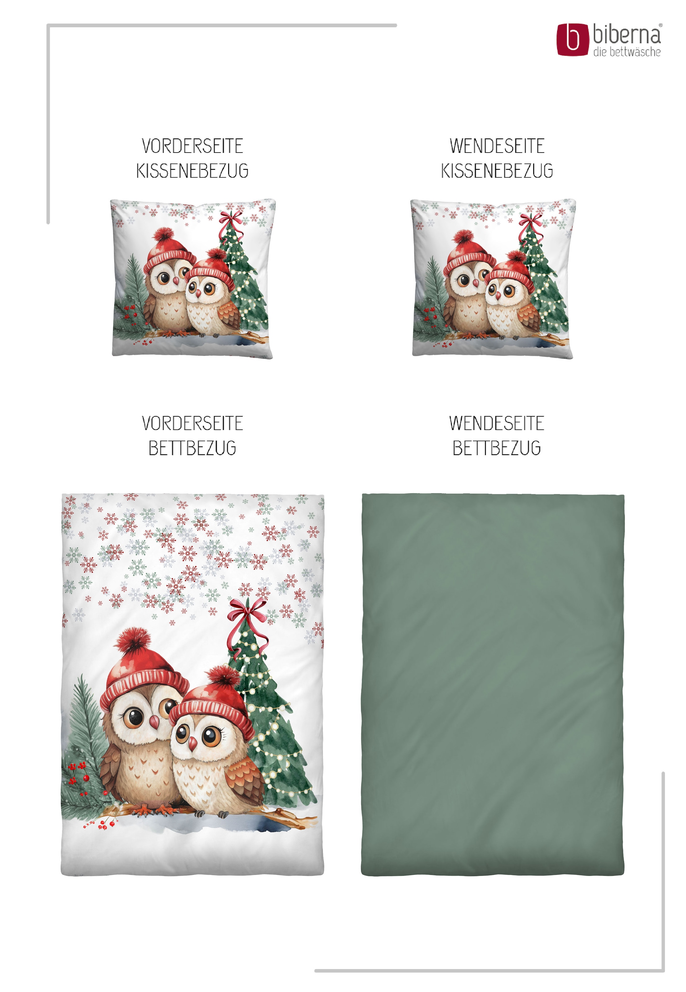 Biberna Bettwäsche »0347259 Premium Biber-Bettwäsche 100% Baumwolle ab Größe 135x200 cm« 2 wärmend & weich, Reißverschluss, Winterbettwäsche, Animal-Print